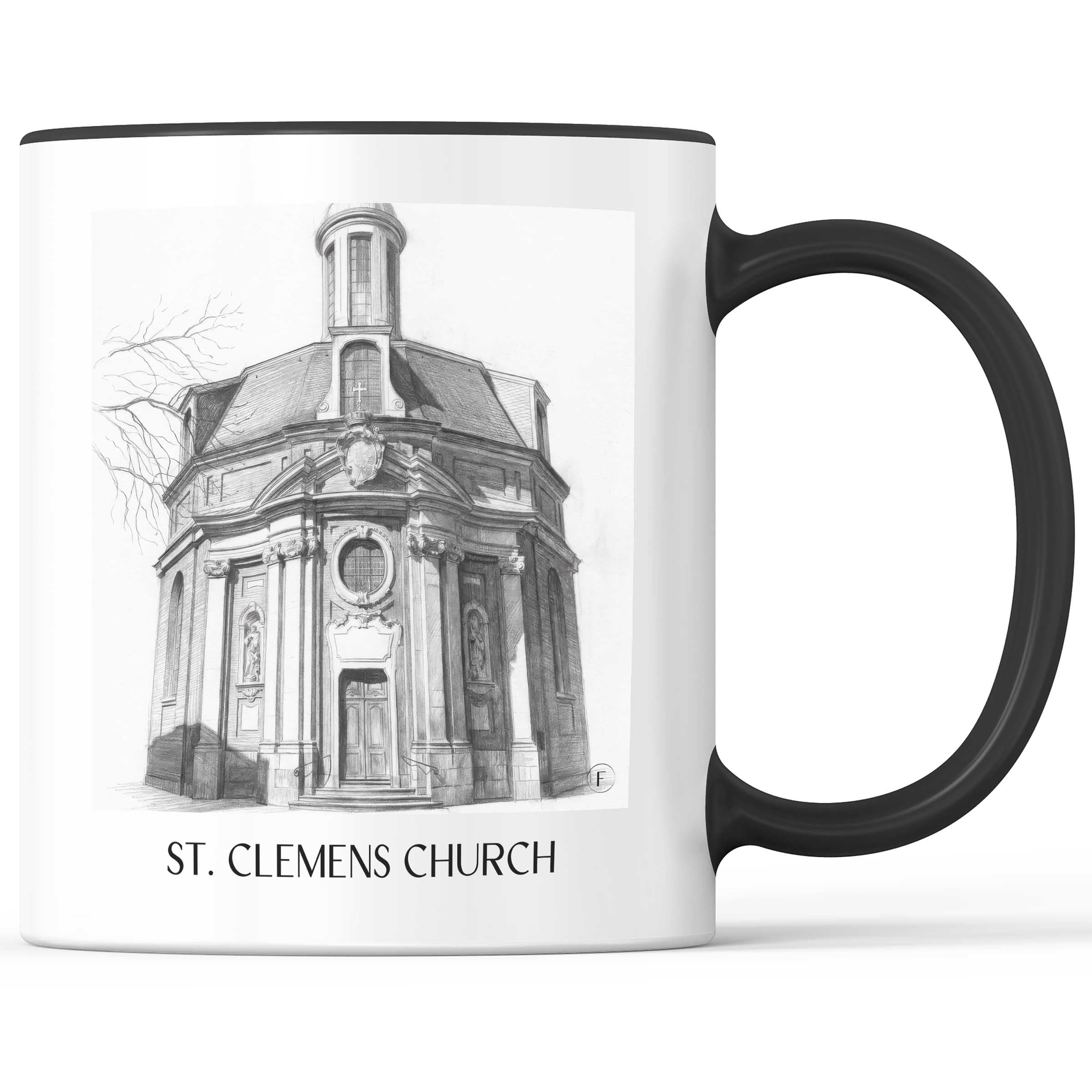Clemenskirche Kaffeebecher - Münster - Deutschland Becher - Kaffeetasse im Zeichnung Stil