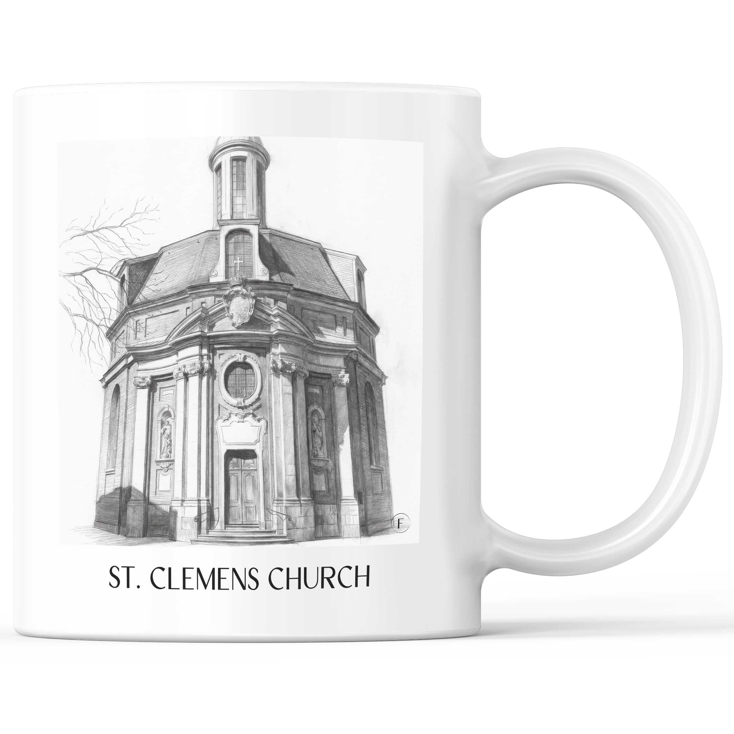 Clemenskirche Kaffeebecher - Münster - Deutschland Becher - Kaffeetasse im Zeichnung Stil