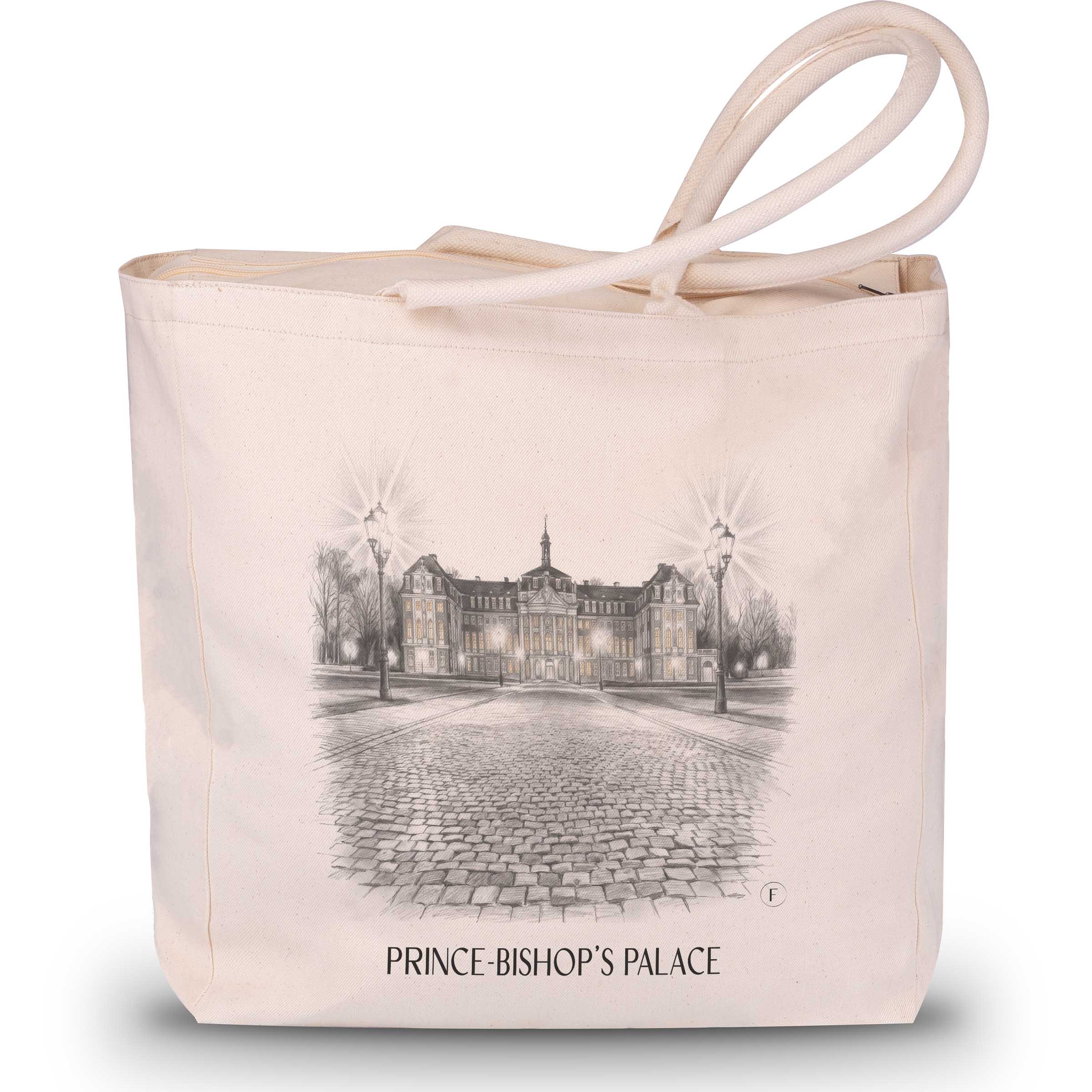 Fürstbischöfliches Schloss Shopping Tasche - Münster - Deutschland Tote Bag - Einkaufstasche im Zeichnung Stil