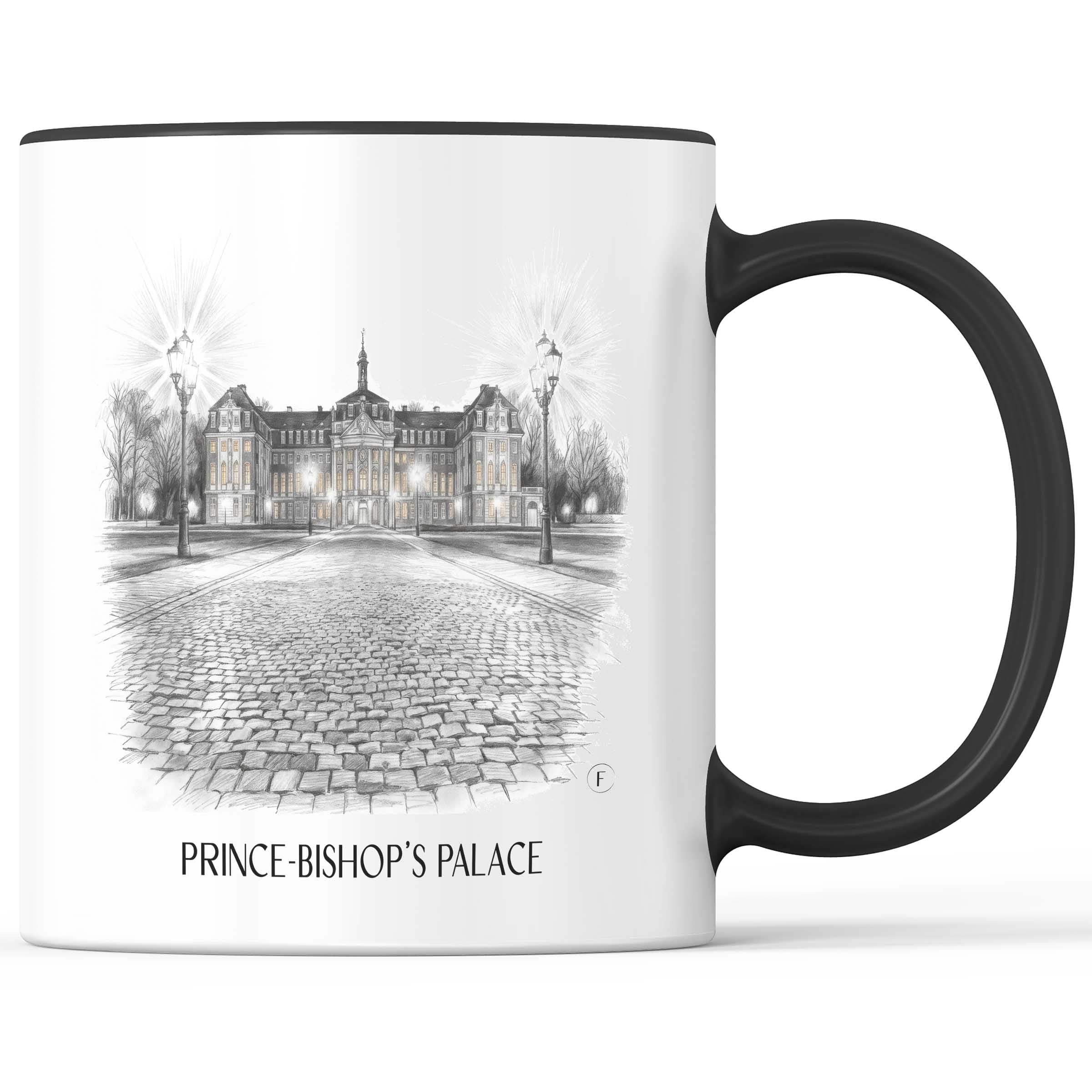 Fürstbischöfliches Schloss Kaffeebecher - Münster - Deutschland Becher - Kaffeetasse im Zeichnung Stil