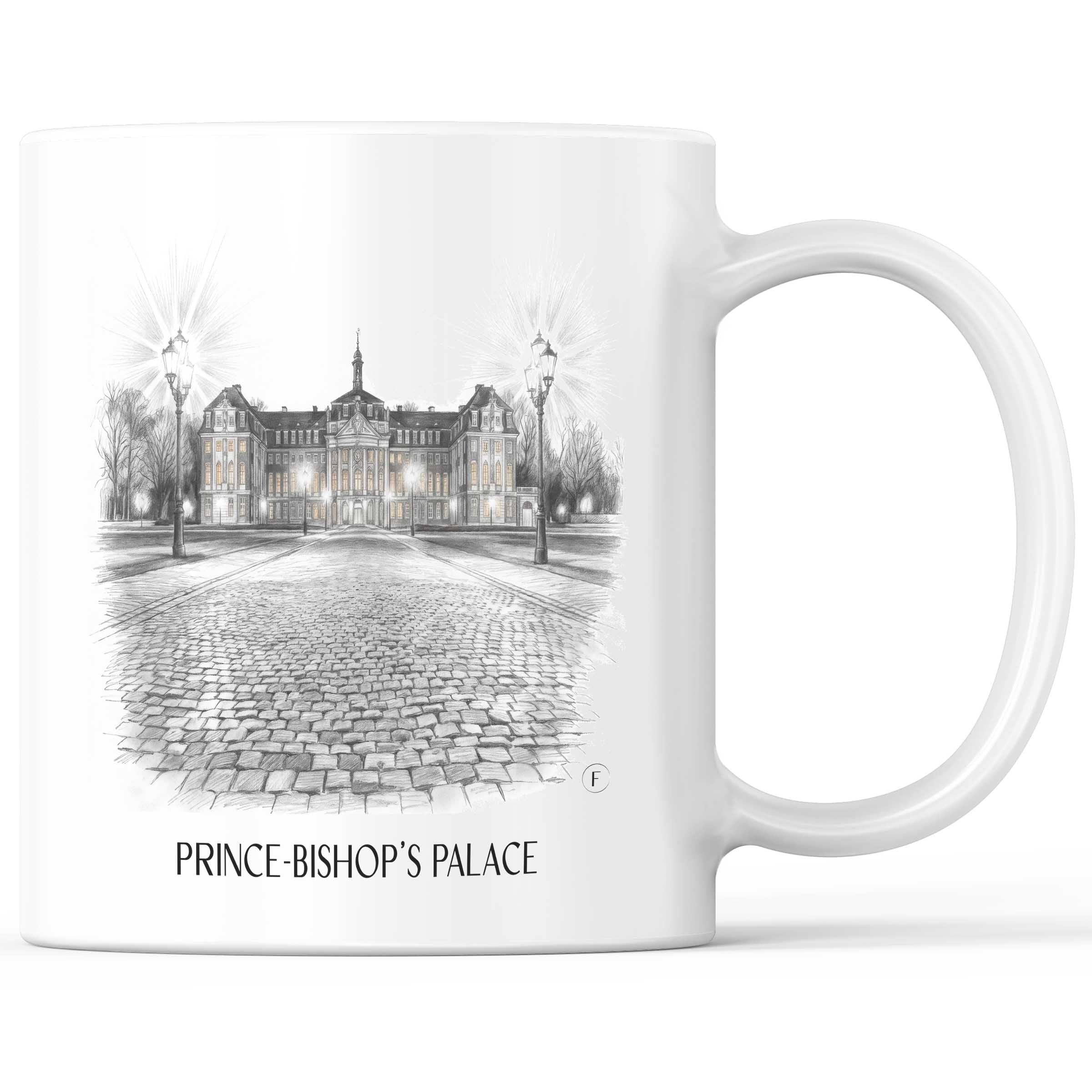 Fürstbischöfliches Schloss Kaffeebecher - Münster - Deutschland Becher - Kaffeetasse im Zeichnung Stil