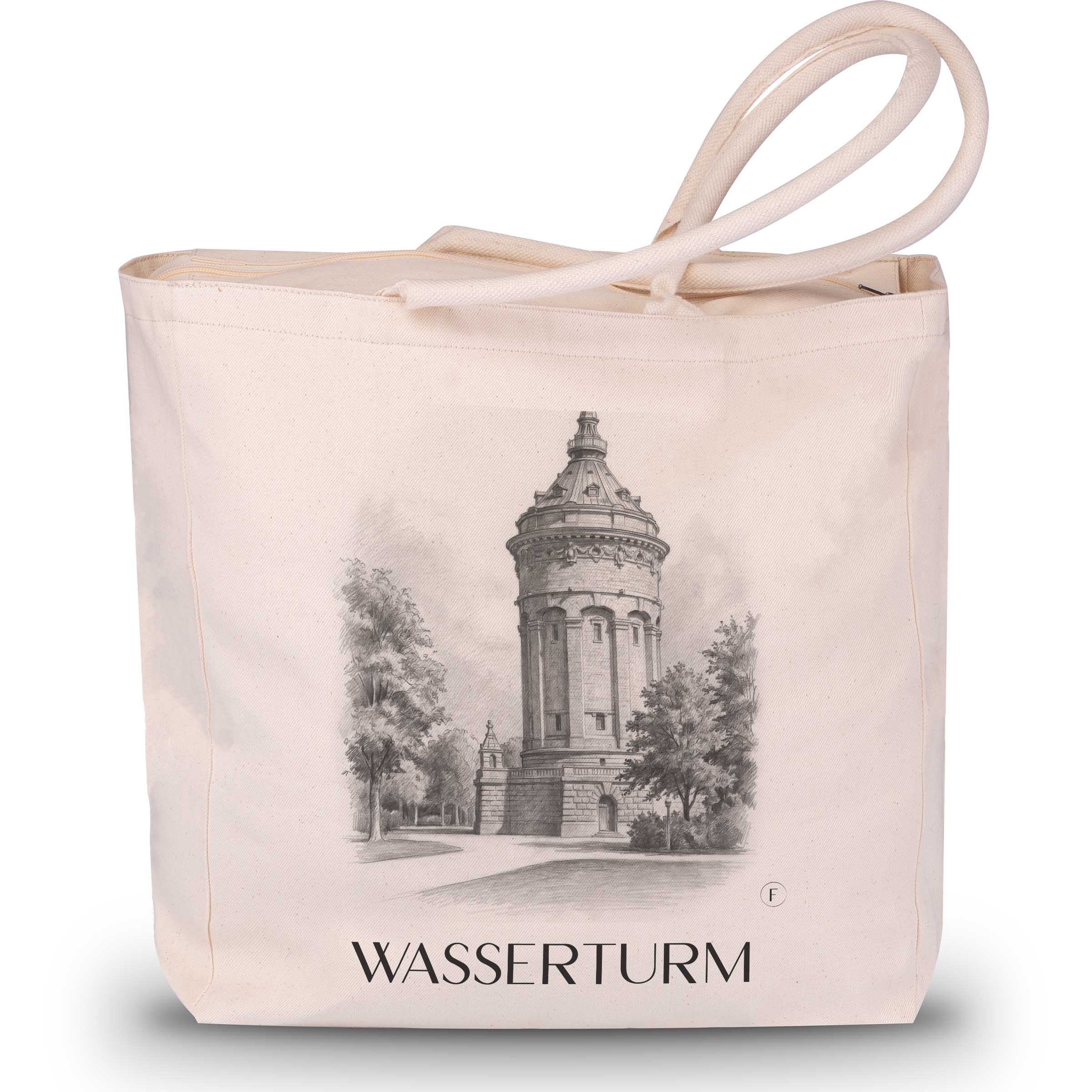wasserturm-mannheim-deutschland-einkaufstasche-bleistift-zeichnung-drawing