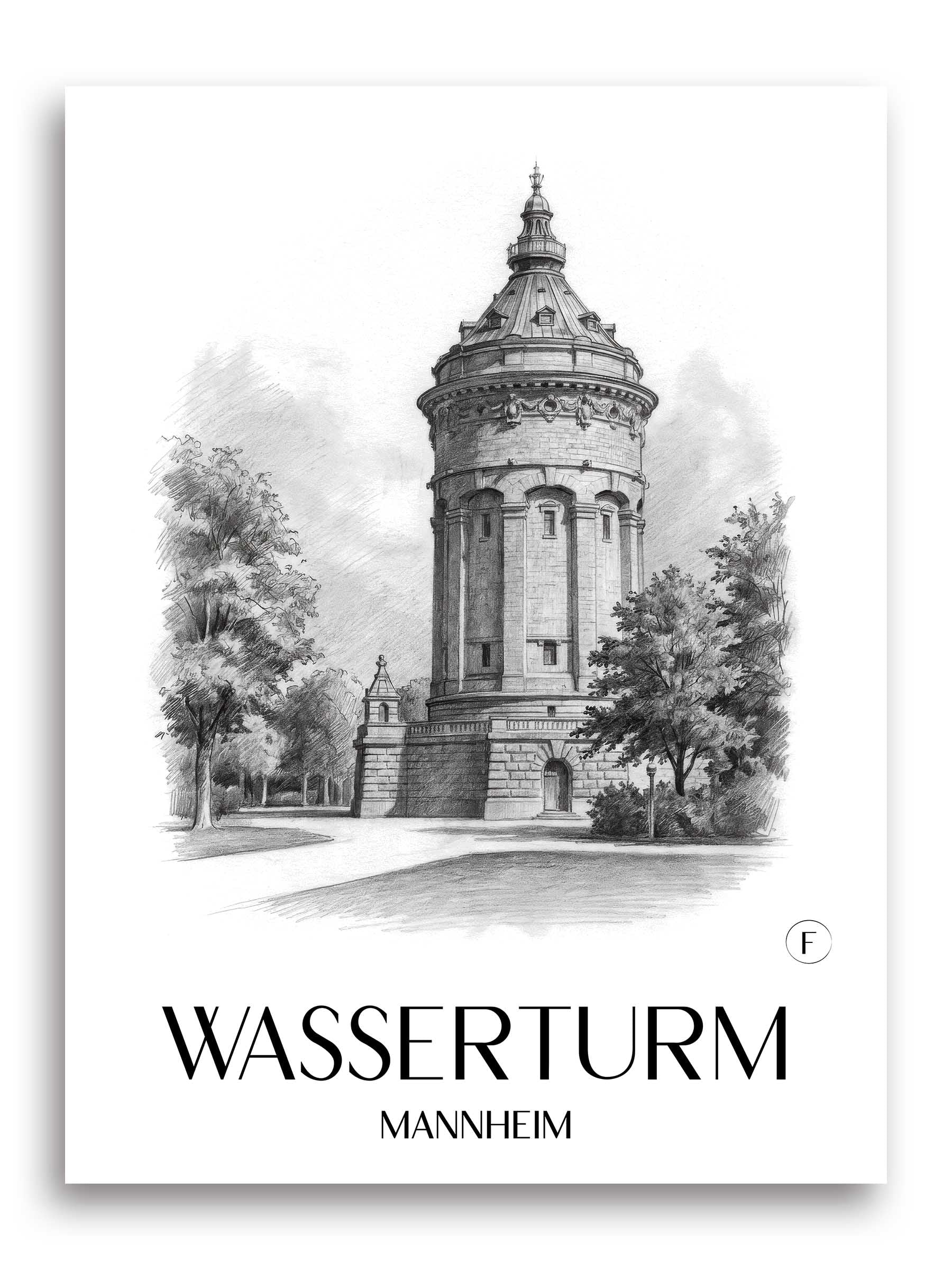 wasserturm-mannheim-deutschland-poster-bleistift-zeichnung-drawing