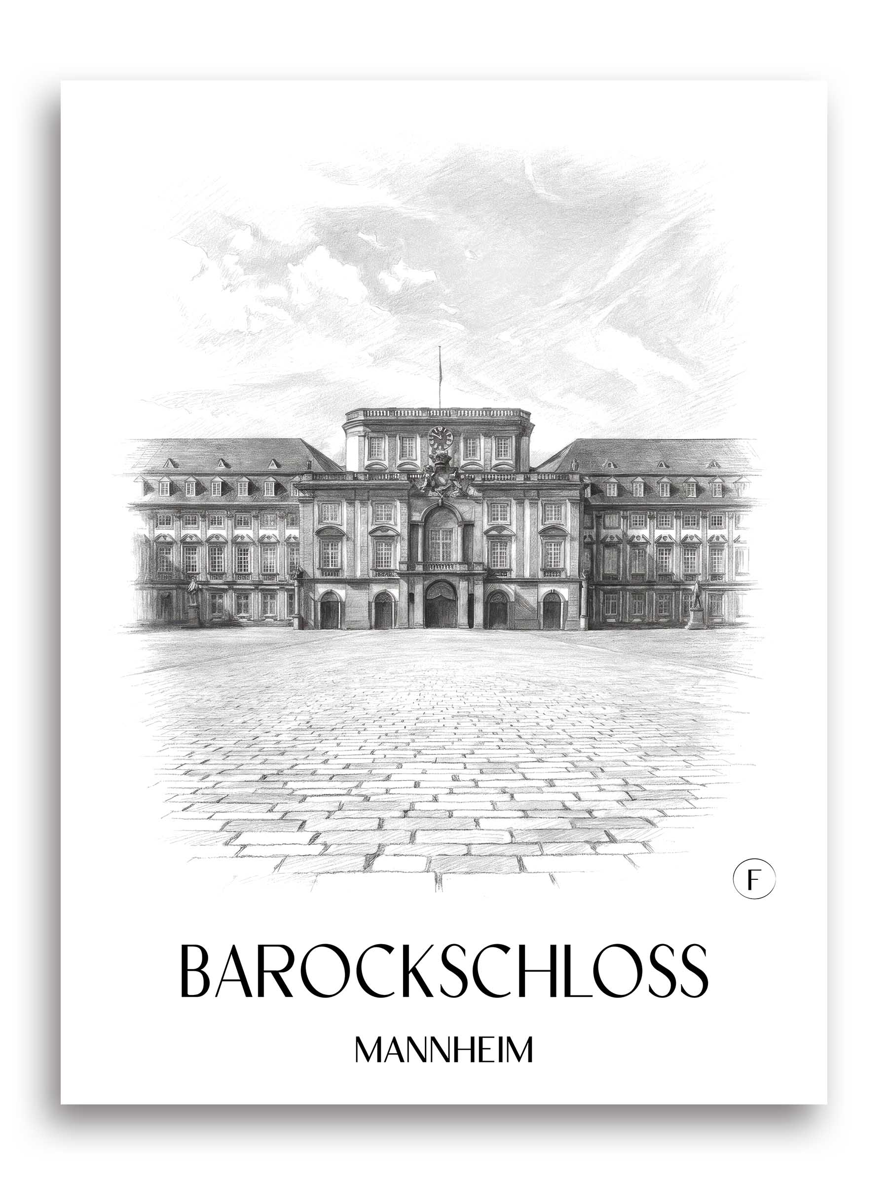 barockschloss-mannheim-deutschland-poster-bleistift-zeichnung-drawing