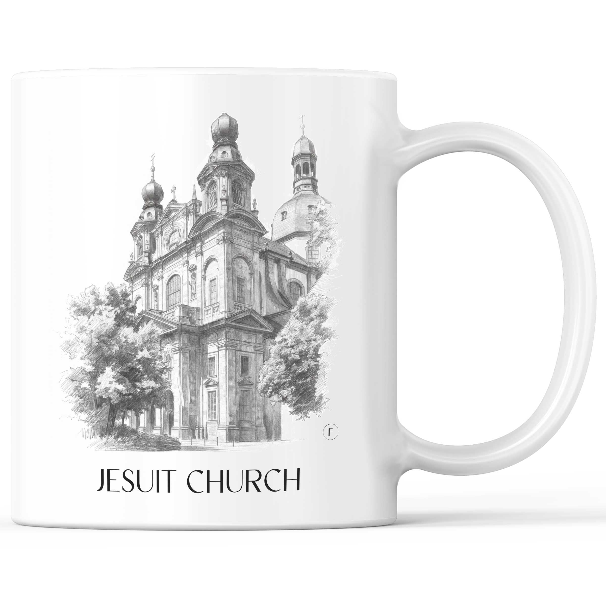 Jesuitenkirche Kaffeebecher - Mannheim - Deutschland Becher - Kaffeetasse im Zeichnung Stil