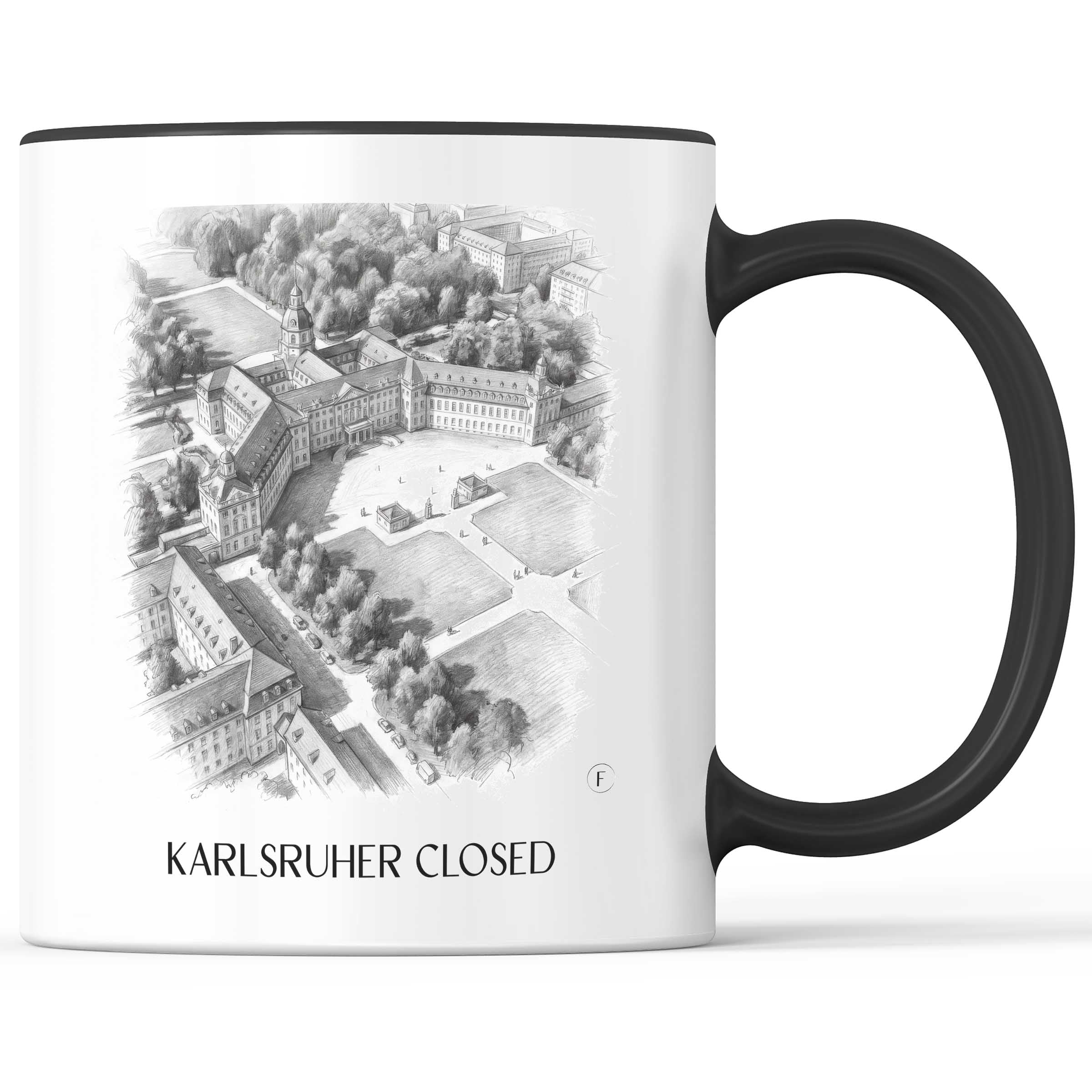 Karlsruher schloss Kaffeebecher - Baden-Württemberg - Deutschland Becher - Kaffeetasse im Zeichnung Stil