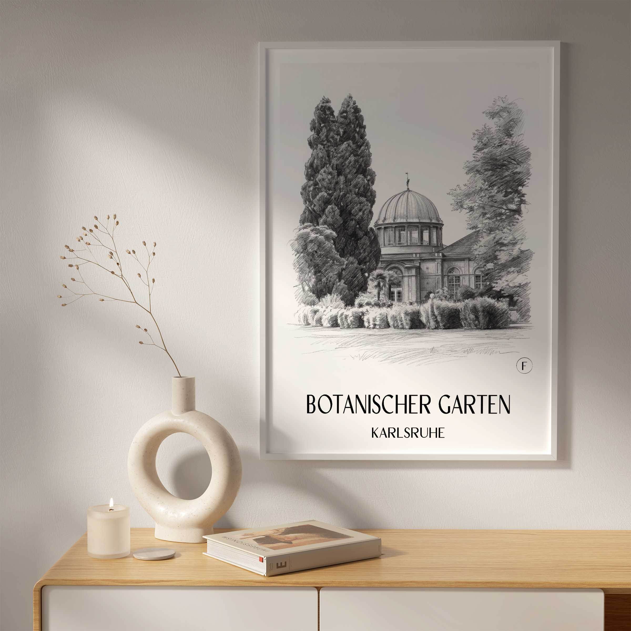 botanischer-garten-karlsruhe-deutschland-poster-bleistift-zeichnung-drawing