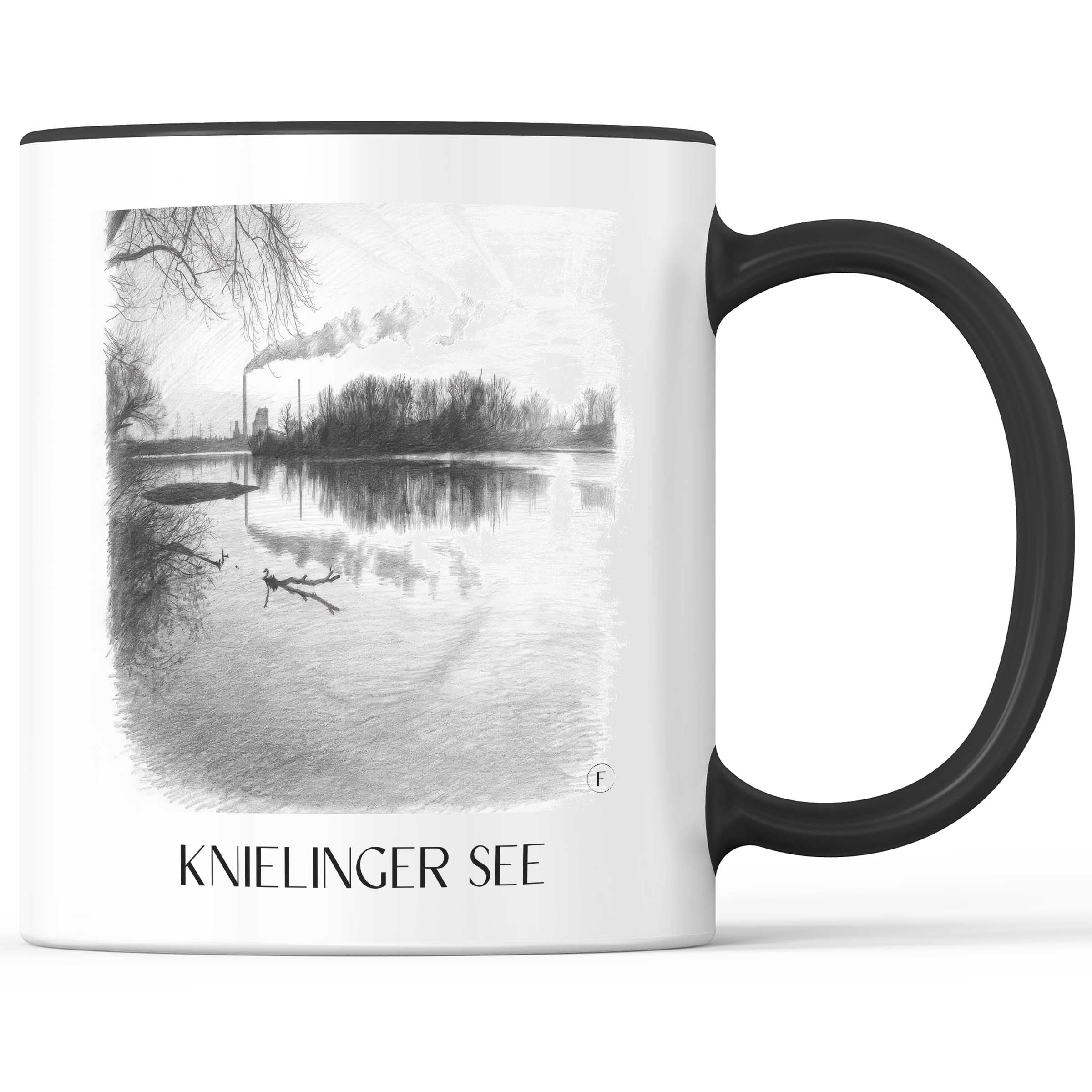 Knielinger See Kaffeebecher - Karlsruhe - Deutschland Becher - Kaffeetasse im Zeichnung Stil