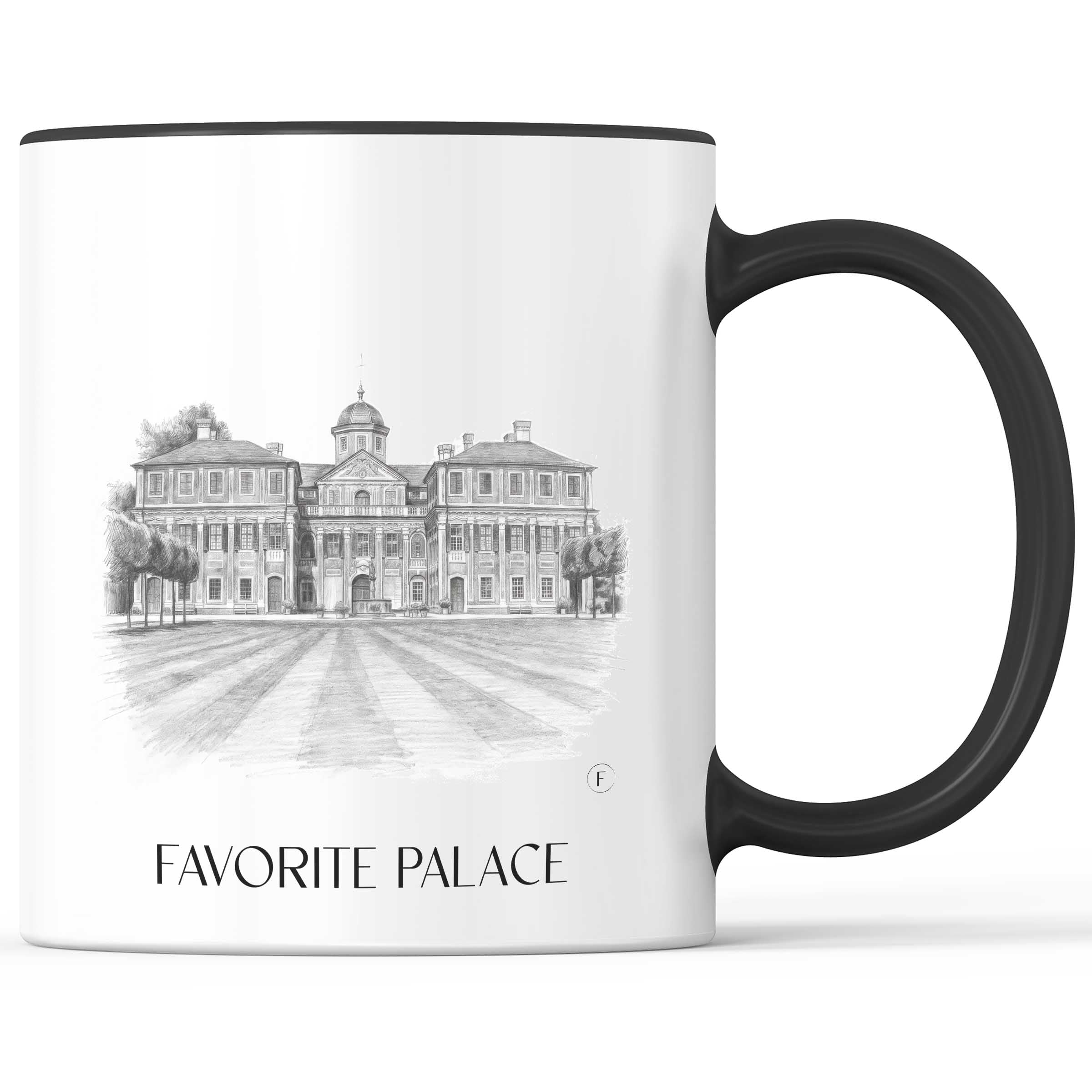 Schloss Favorite Kaffeebecher - Rastatt - Deutschland Becher - Kaffeetasse im Zeichnung Stil