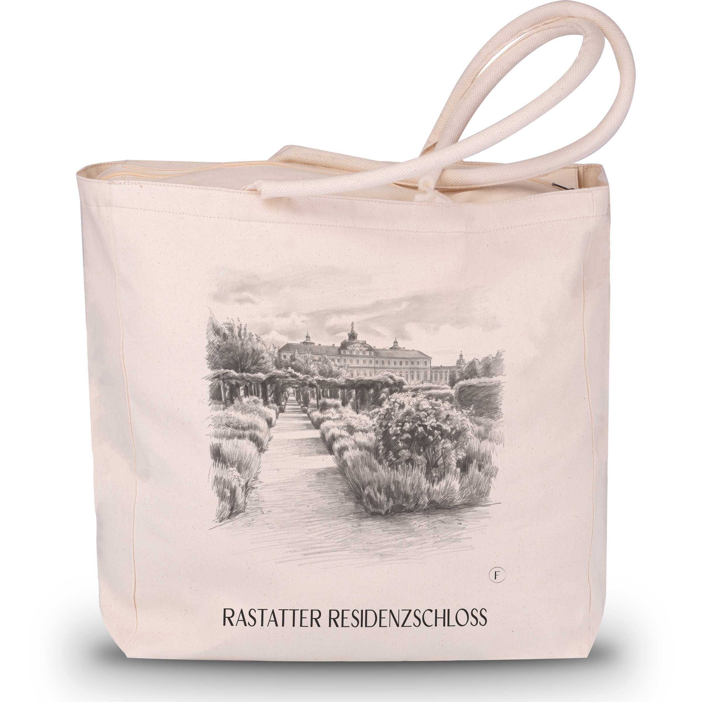 residenzschloss-rastatt-deutschland-einkaufstasche-bleistift-zeichnung-drawing