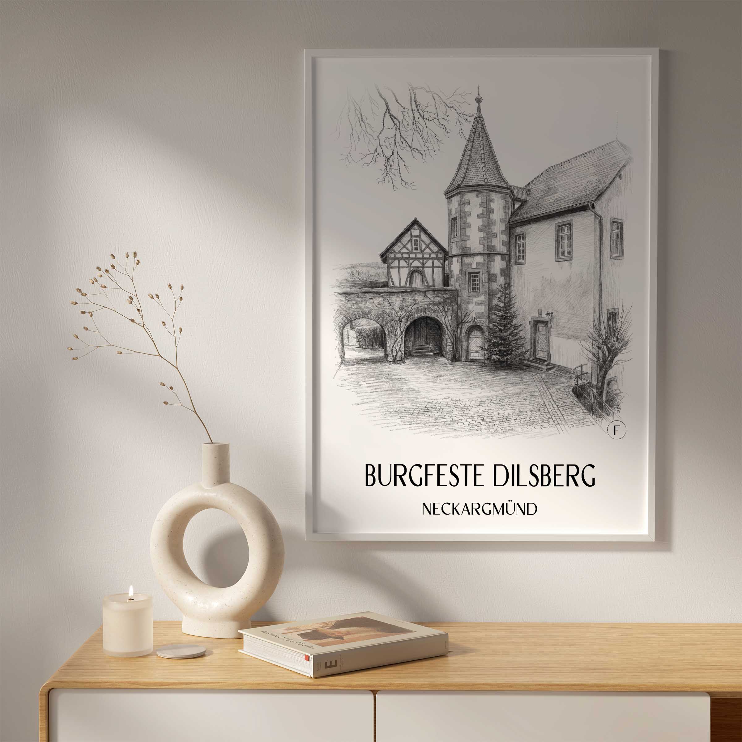 burgfeste-dilsberg-neckargmünd-deutschland-poster-bleistift-zeichnung-drawing