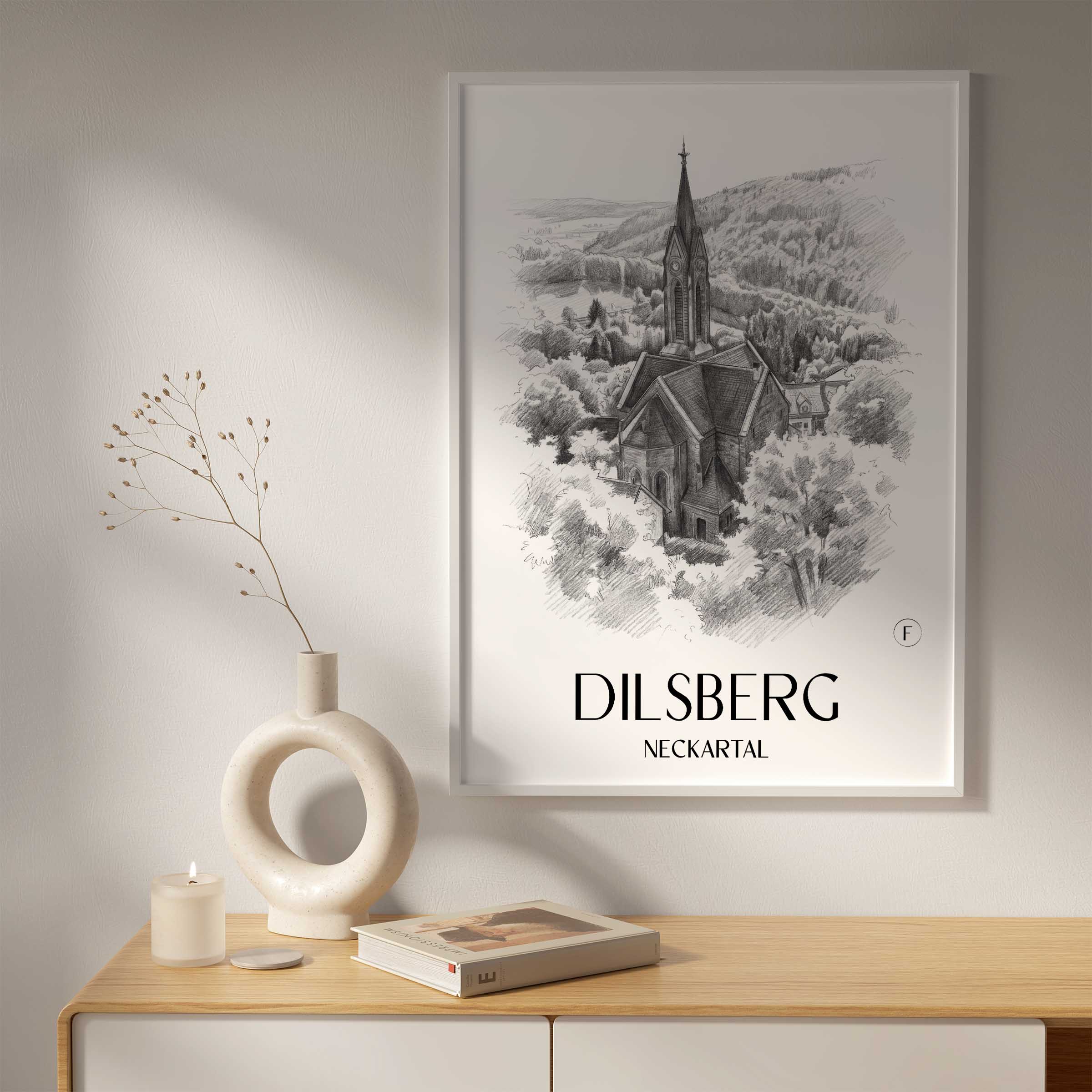 dilsberg-neckartal-deutschland-poster-bleistift-zeichnung-drawing