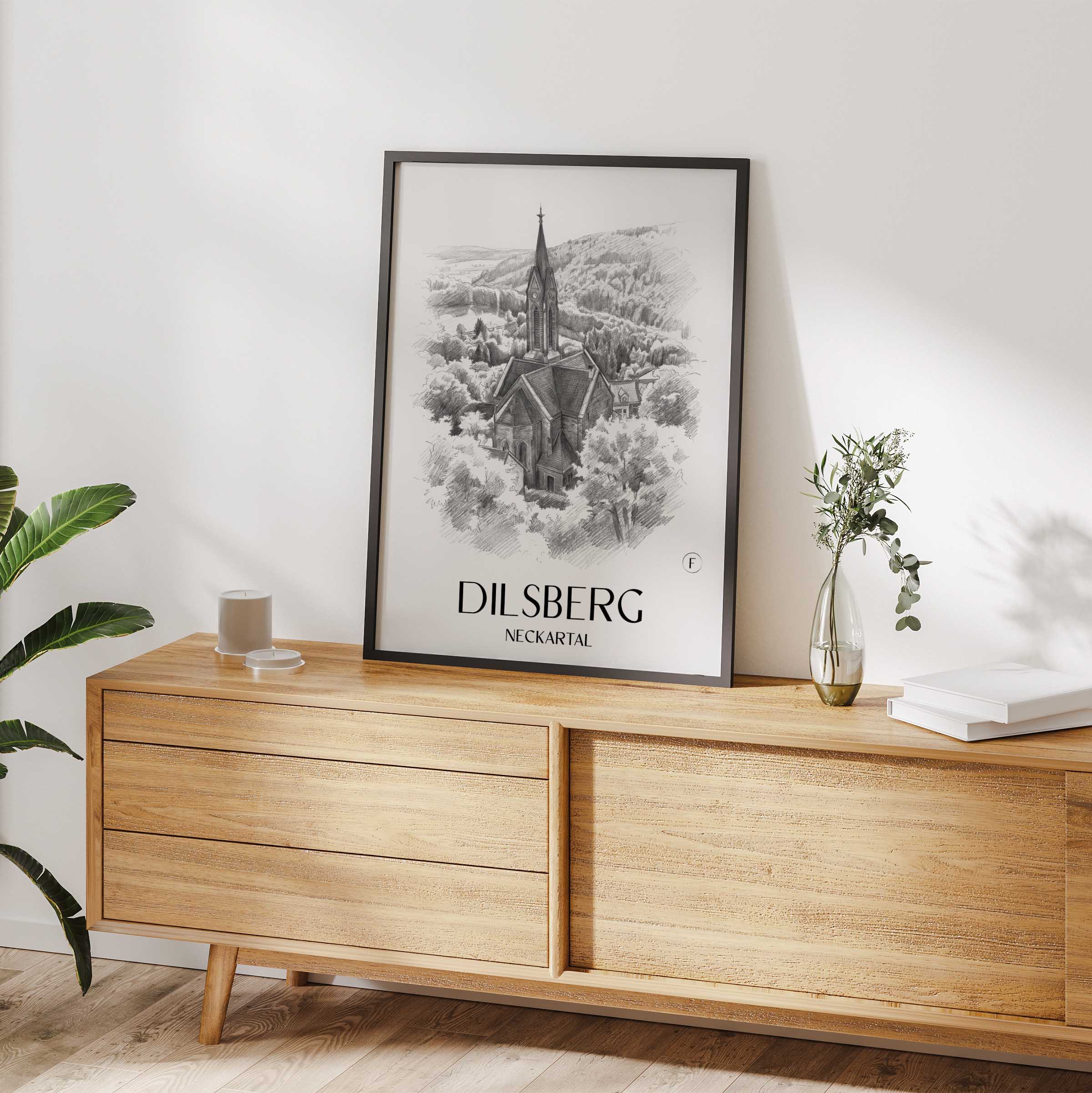 dilsberg-neckartal-deutschland-poster-bleistift-zeichnung-drawing