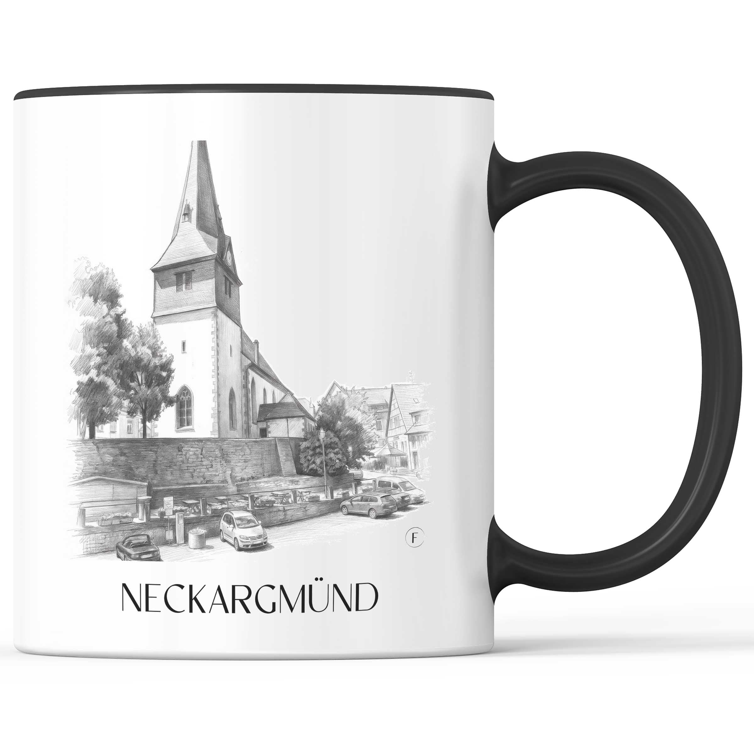 neckargmünd-neckartal-deutschland-kaffeebecher-bleistift-zeichnung-drawing