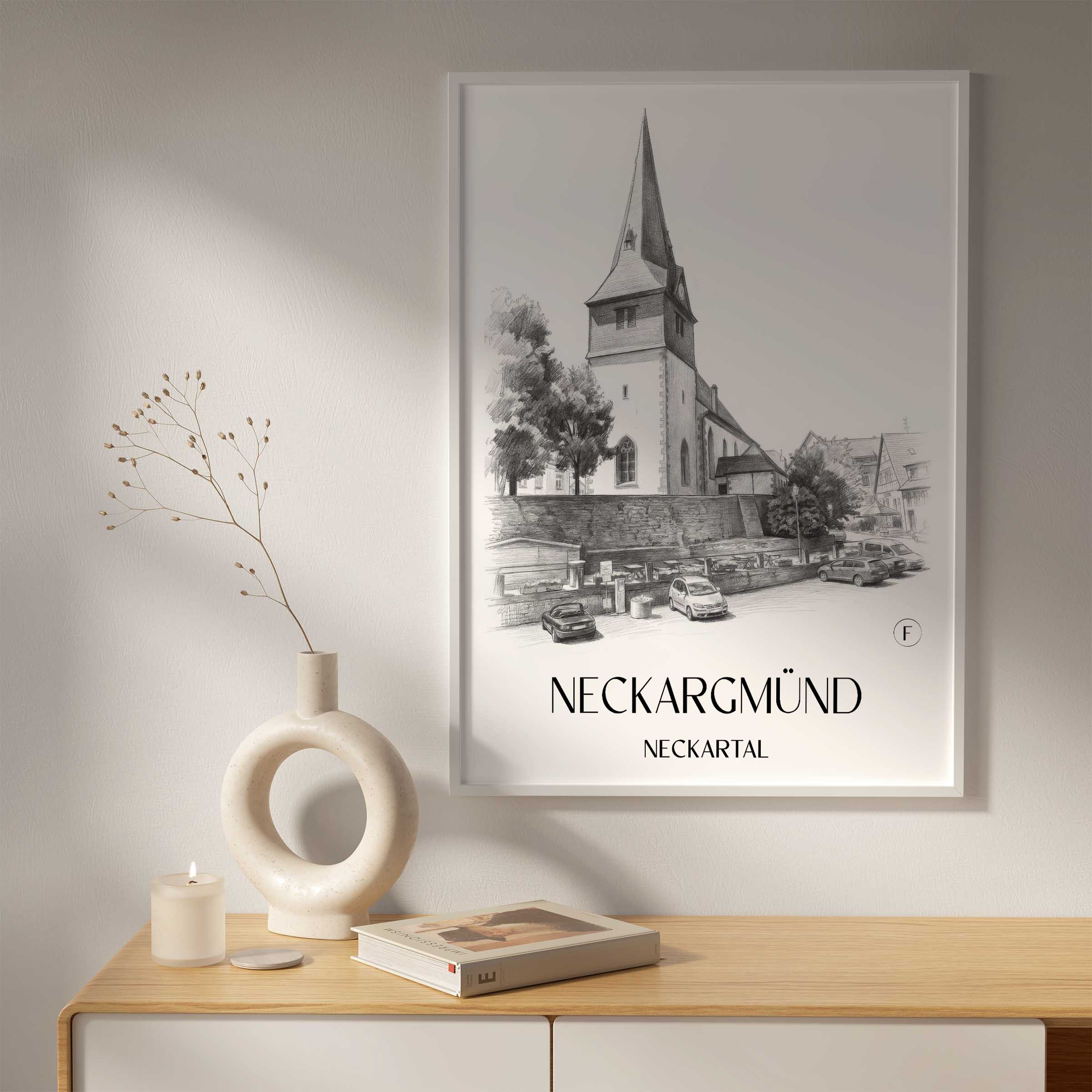neckargmünd-neckartal-deutschland-poster-bleistift-zeichnung-drawing