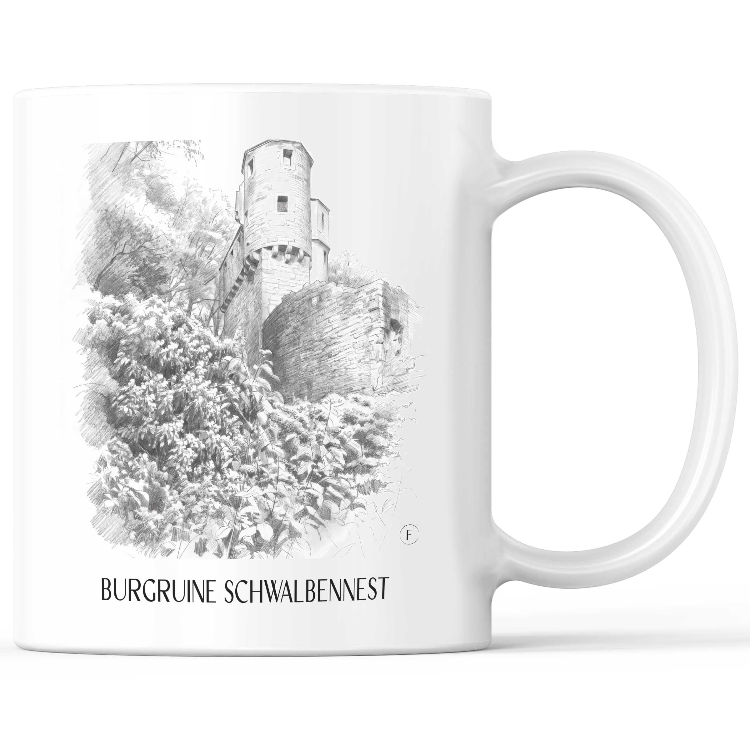 burgruine-schwalbennest-neckarsteinnach-deutschland-kaffeebecher-bleistift-zeichnung-drawing