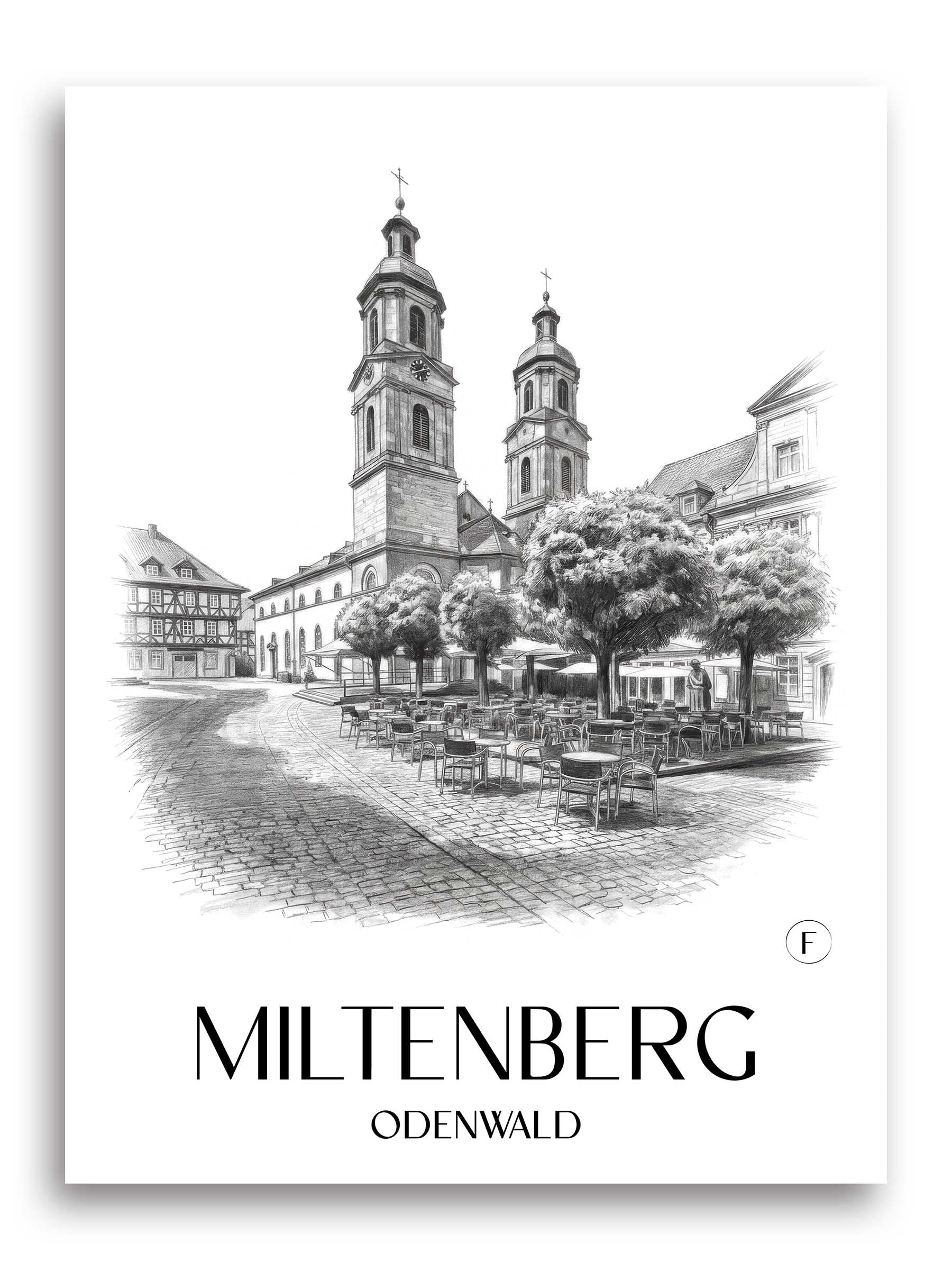 miltenberg-odenwald-deutschland-poster-bleistift-zeichnung-drawing