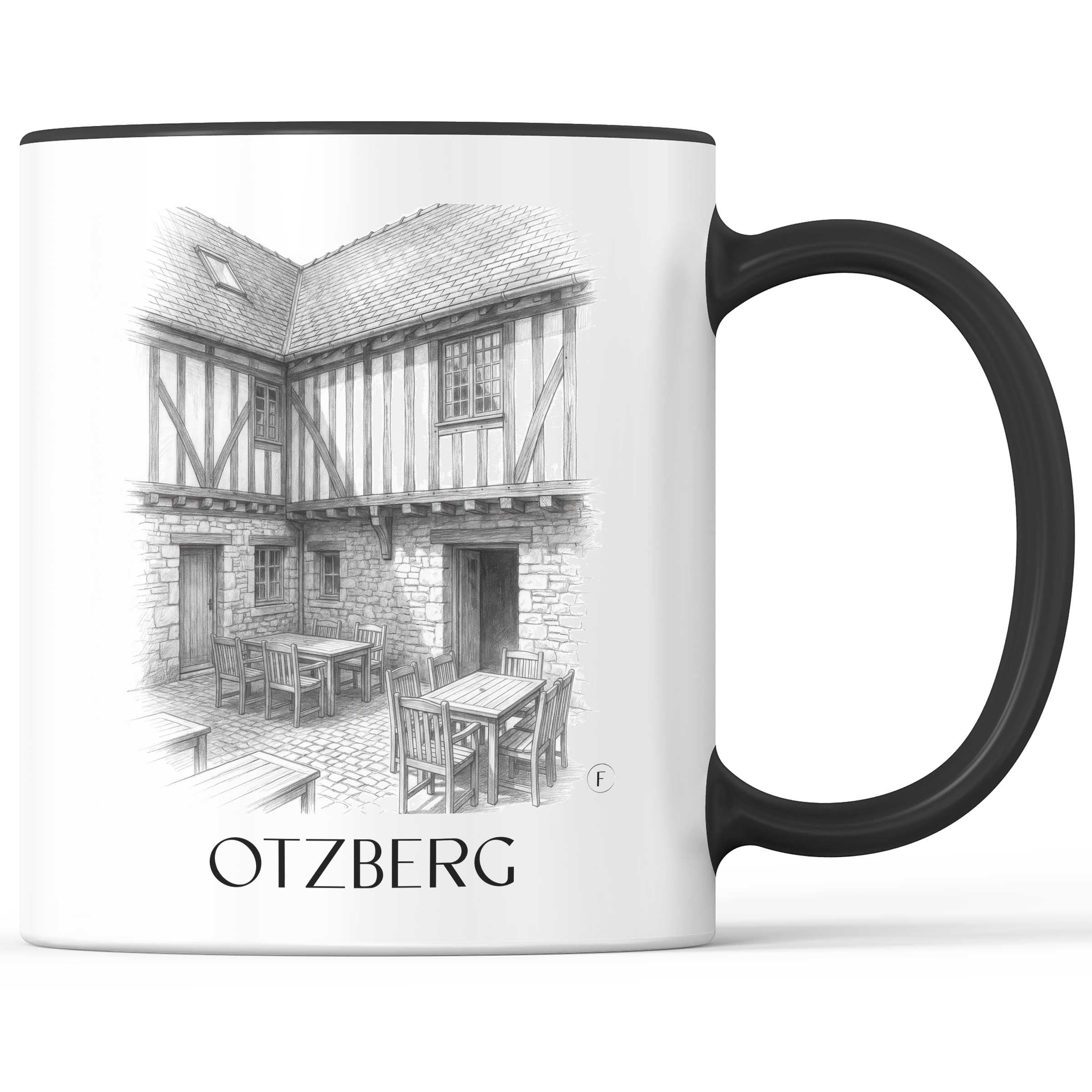 Otzberg Kaffeebecher - Odenwald - Deutschland Becher - Kaffeetasse im Zeichnung Stil