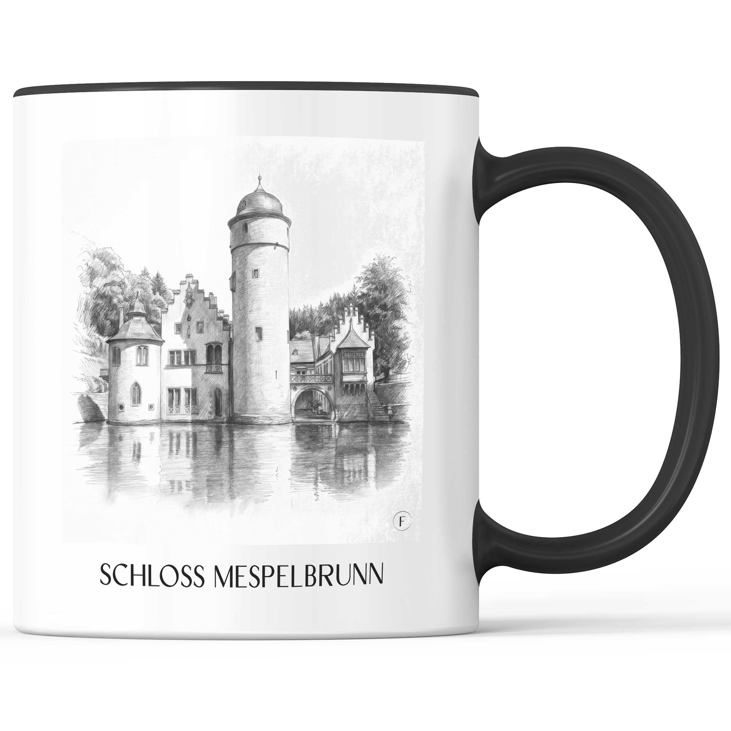 schloss-mespelbrunn-spessart-deutschland-kaffeebecher-bleistift-zeichnung-drawing