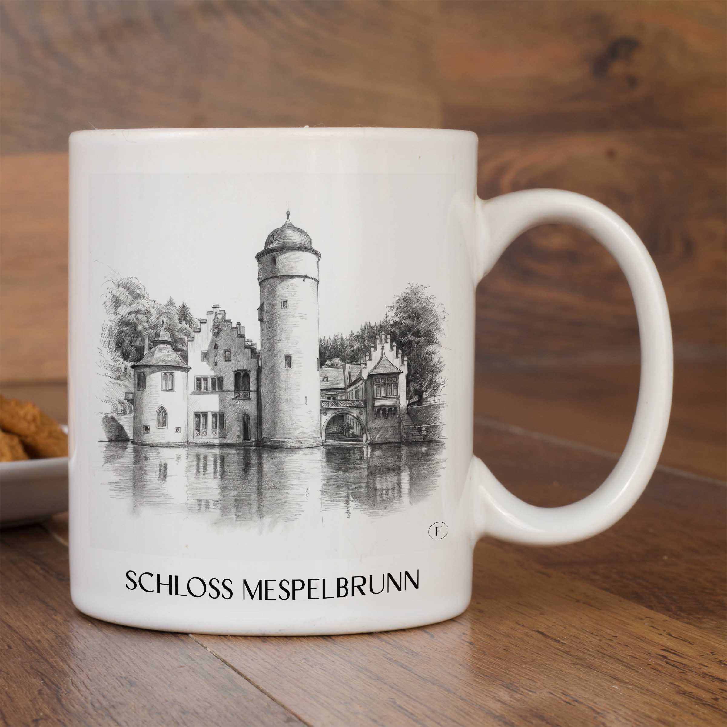 schloss-mespelbrunn-spessart-deutschland-kaffeebecher-bleistift-zeichnung-drawing