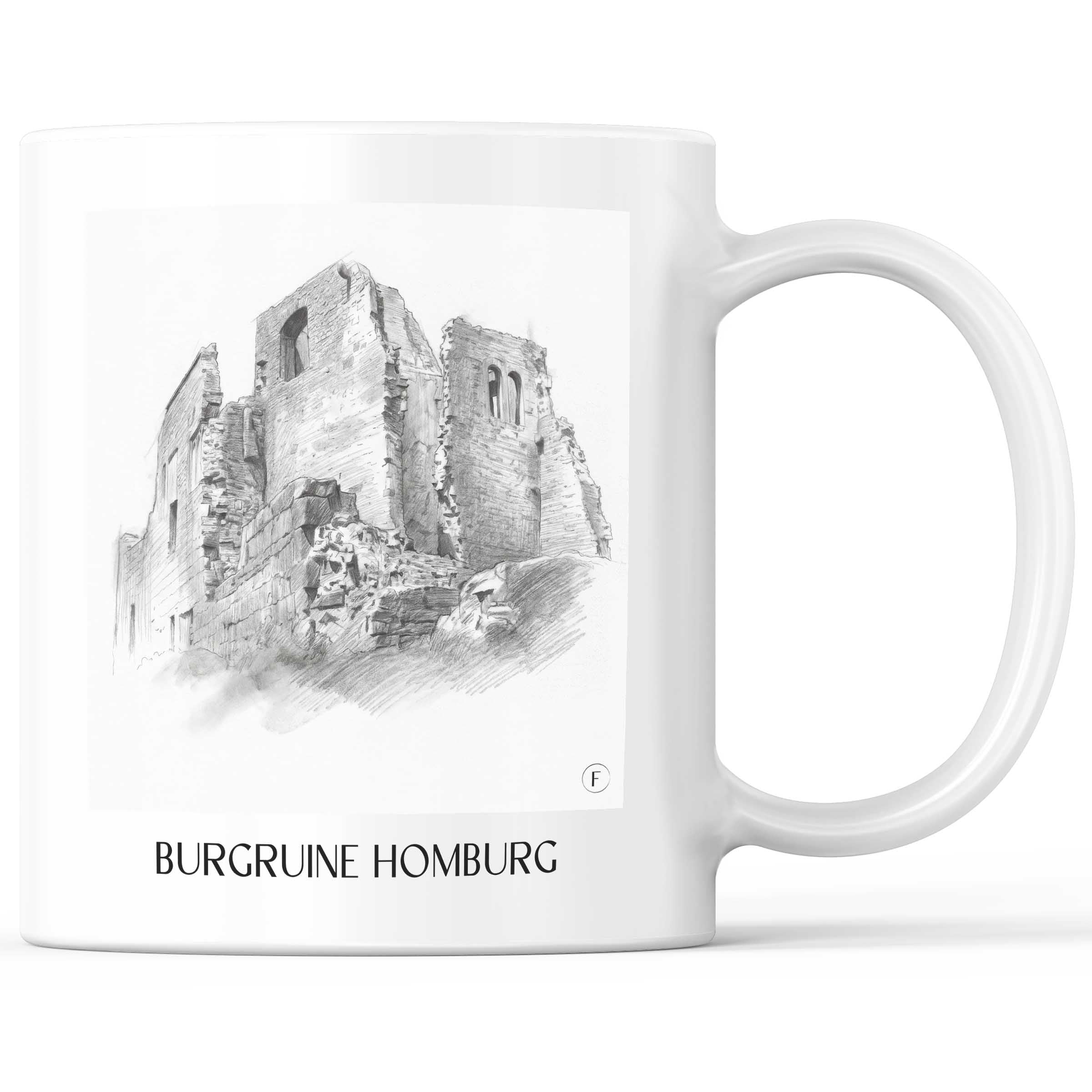 burgruine-homburg-spessart-deutschland-kaffeebecher-bleistift-zeichnung-drawing