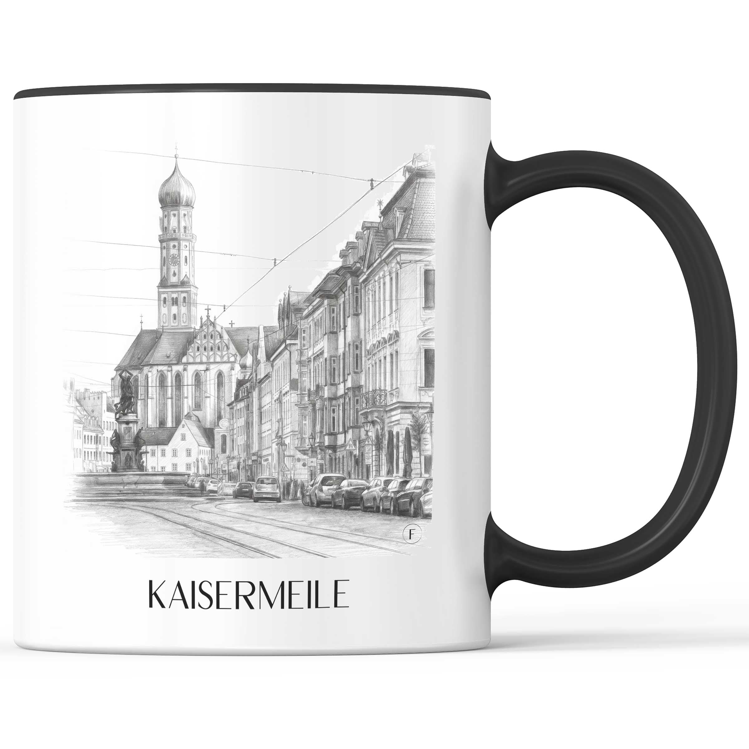 kaisermeile-augsburg-deutschland-kaffeebecher-bleistift-zeichnung-drawing