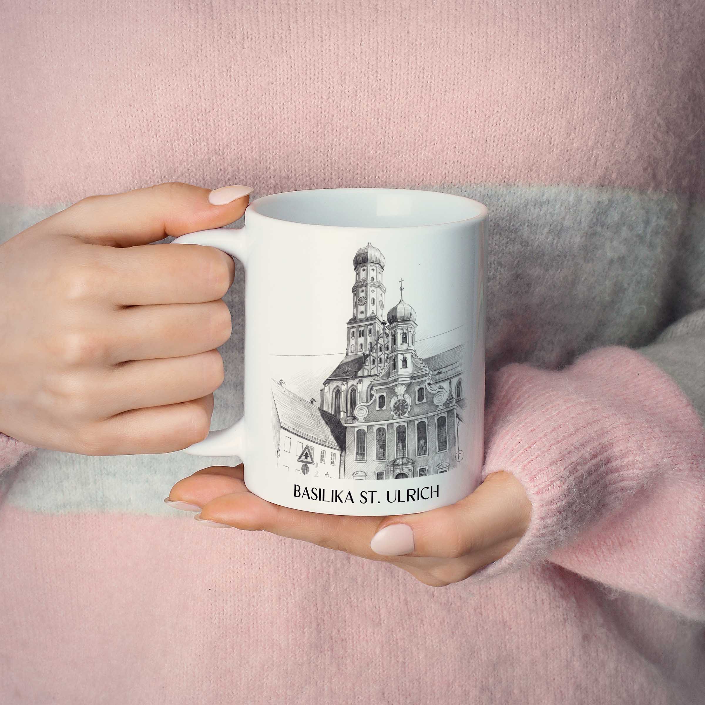 basilika-st.-ulrich-augsburg-deutschland-kaffeebecher-bleistift-zeichnung-drawing