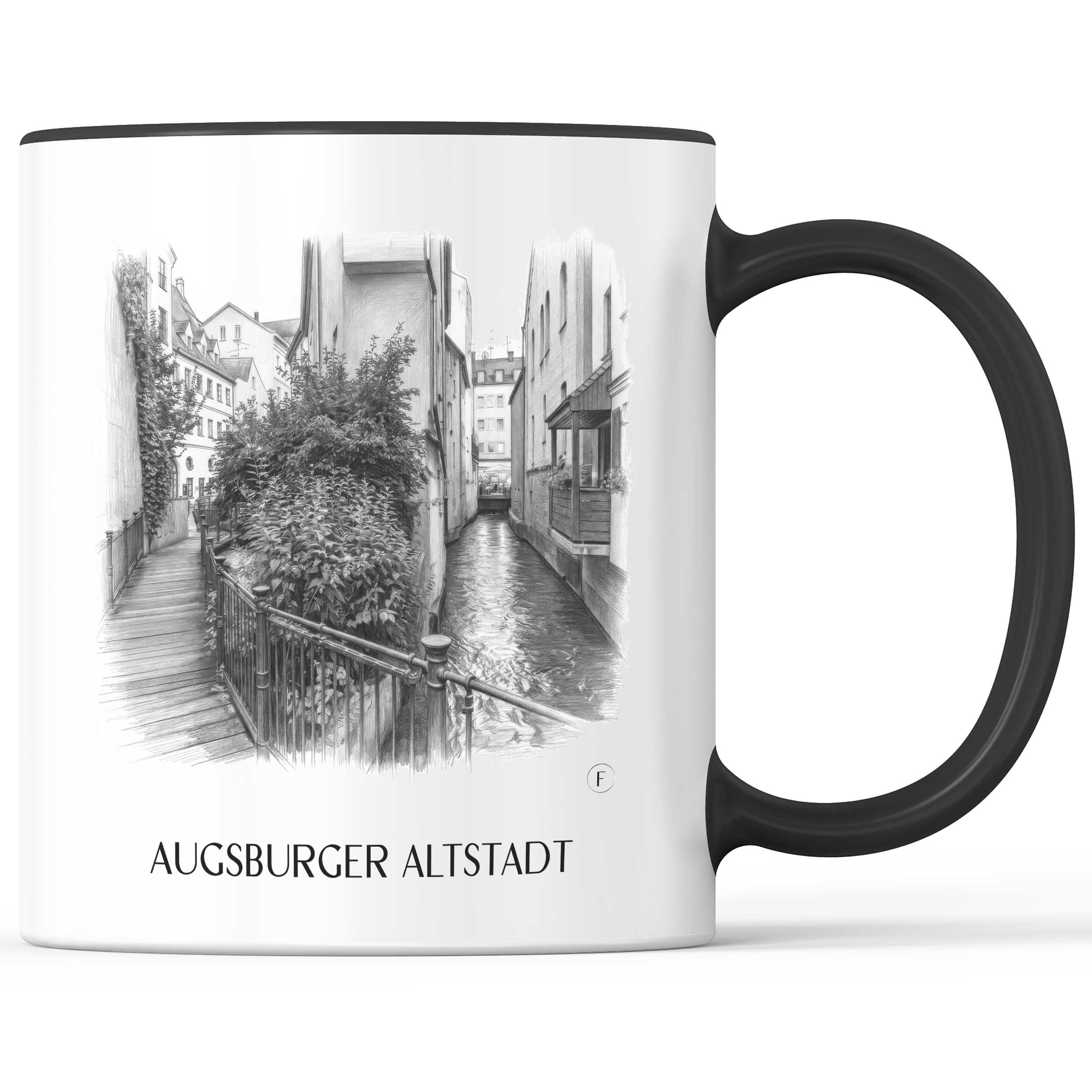 altstadt-augsburg-deutschland-kaffeebecher-bleistift-zeichnung-drawing
