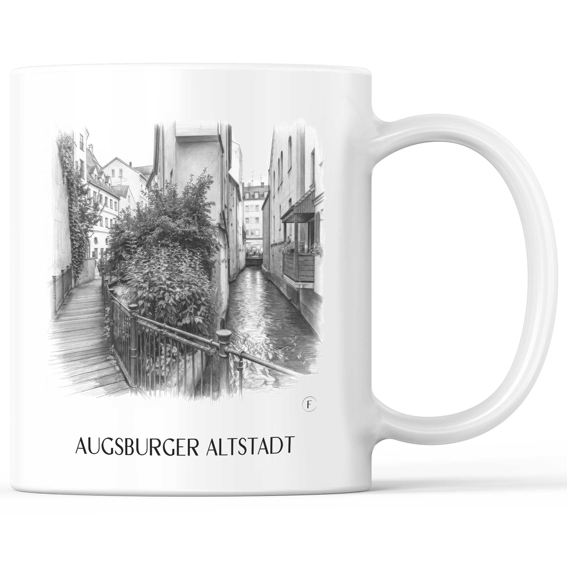 altstadt-augsburg-deutschland-kaffeebecher-bleistift-zeichnung-drawing