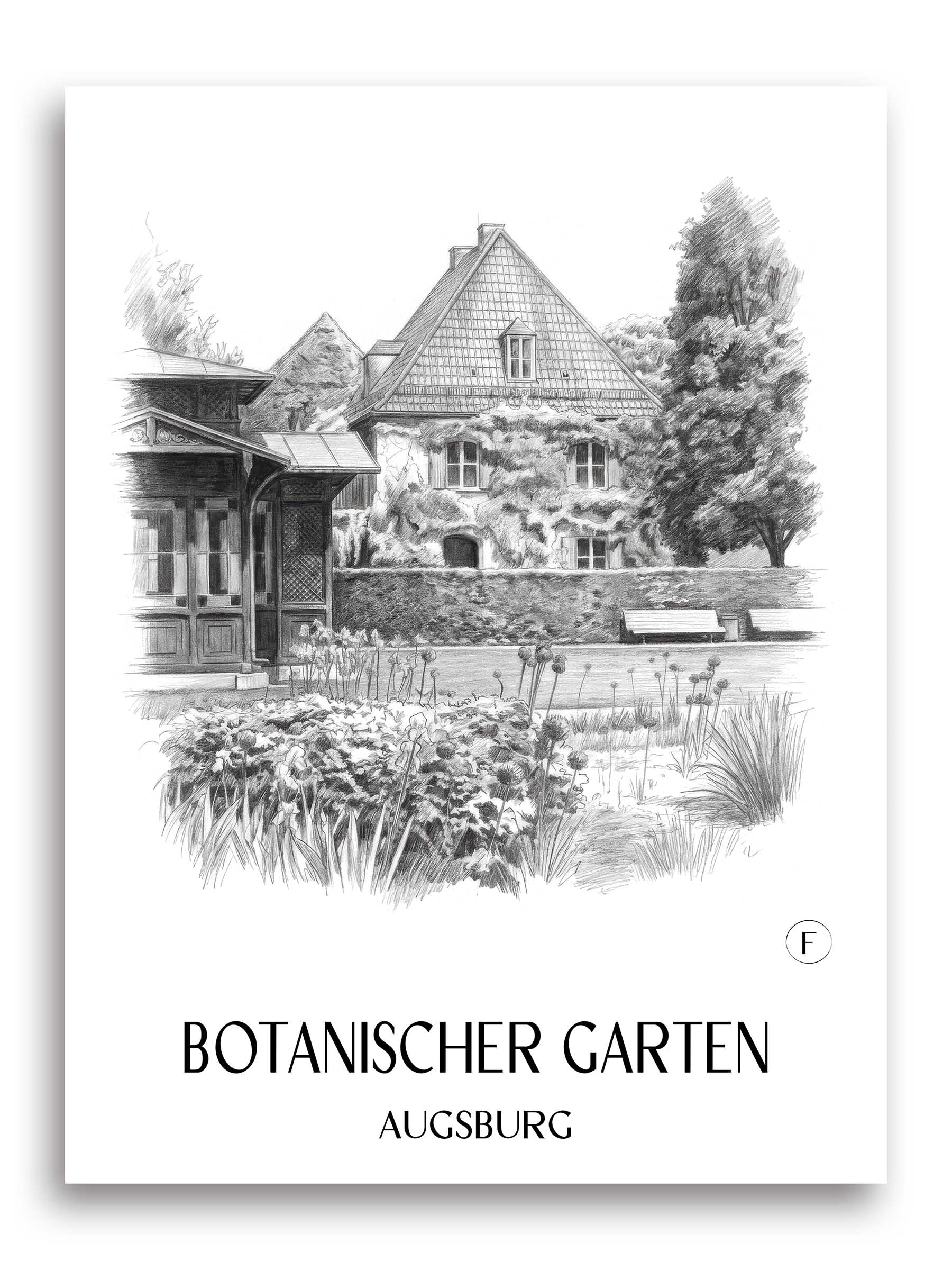 botanischer-garten-augsburg-deutschland-poster-bleistift-zeichnung-drawing