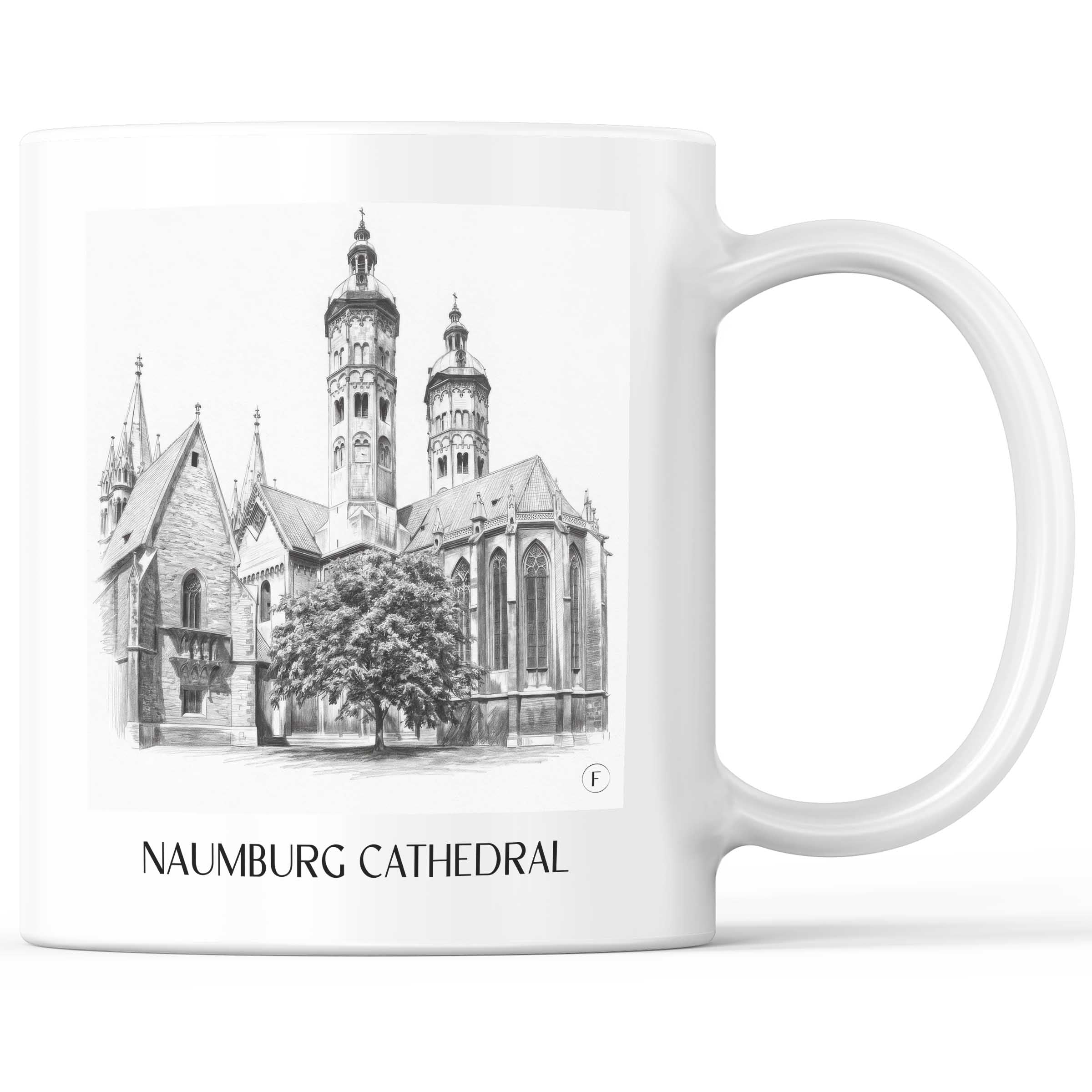 Naumburger Dom Kaffeebecher - Saale - Deutschland Becher - Kaffeetasse im Zeichnung Stil