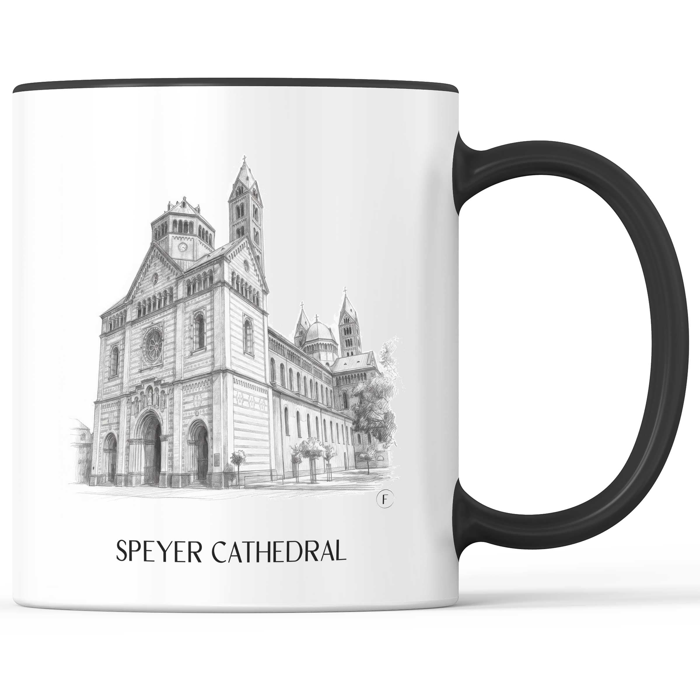 Dom zu Speyer Kaffeebecher - Rheinland-Pfalz - Deutschland Becher - Kaffeetasse im Zeichnung Stil