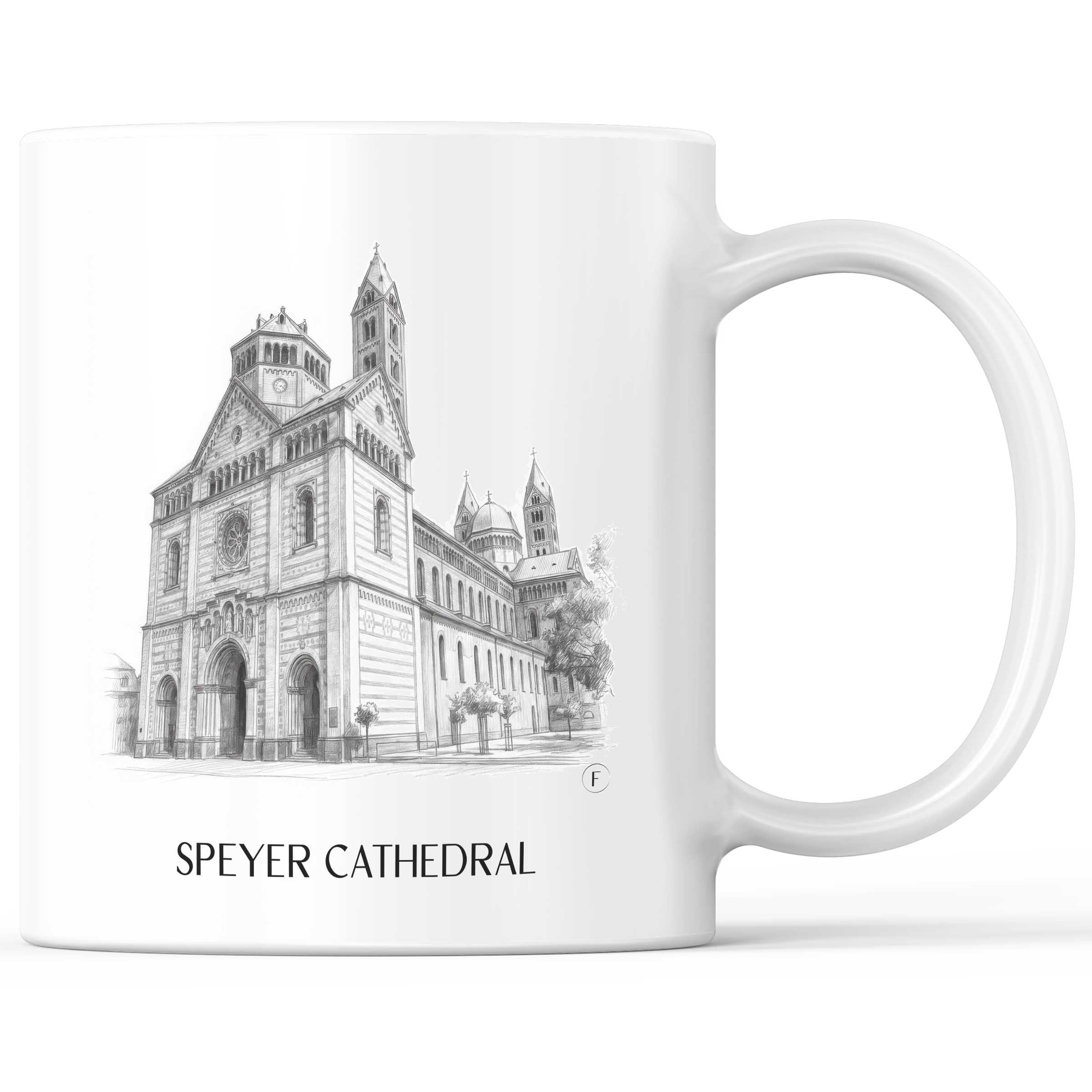 Dom zu Speyer Kaffeebecher - Rheinland-Pfalz - Deutschland Becher - Kaffeetasse im Zeichnung Stil