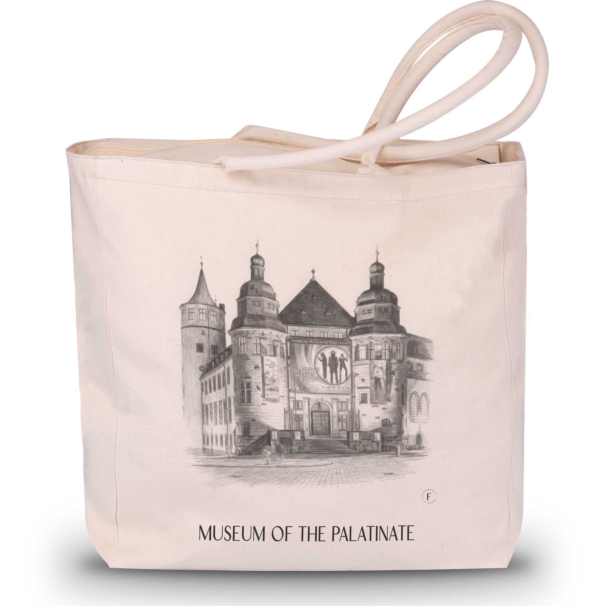 Museum of Palatinate Shopping Bag - Speyer - Germany Tote Bag - Drawing Style Shopping Bag