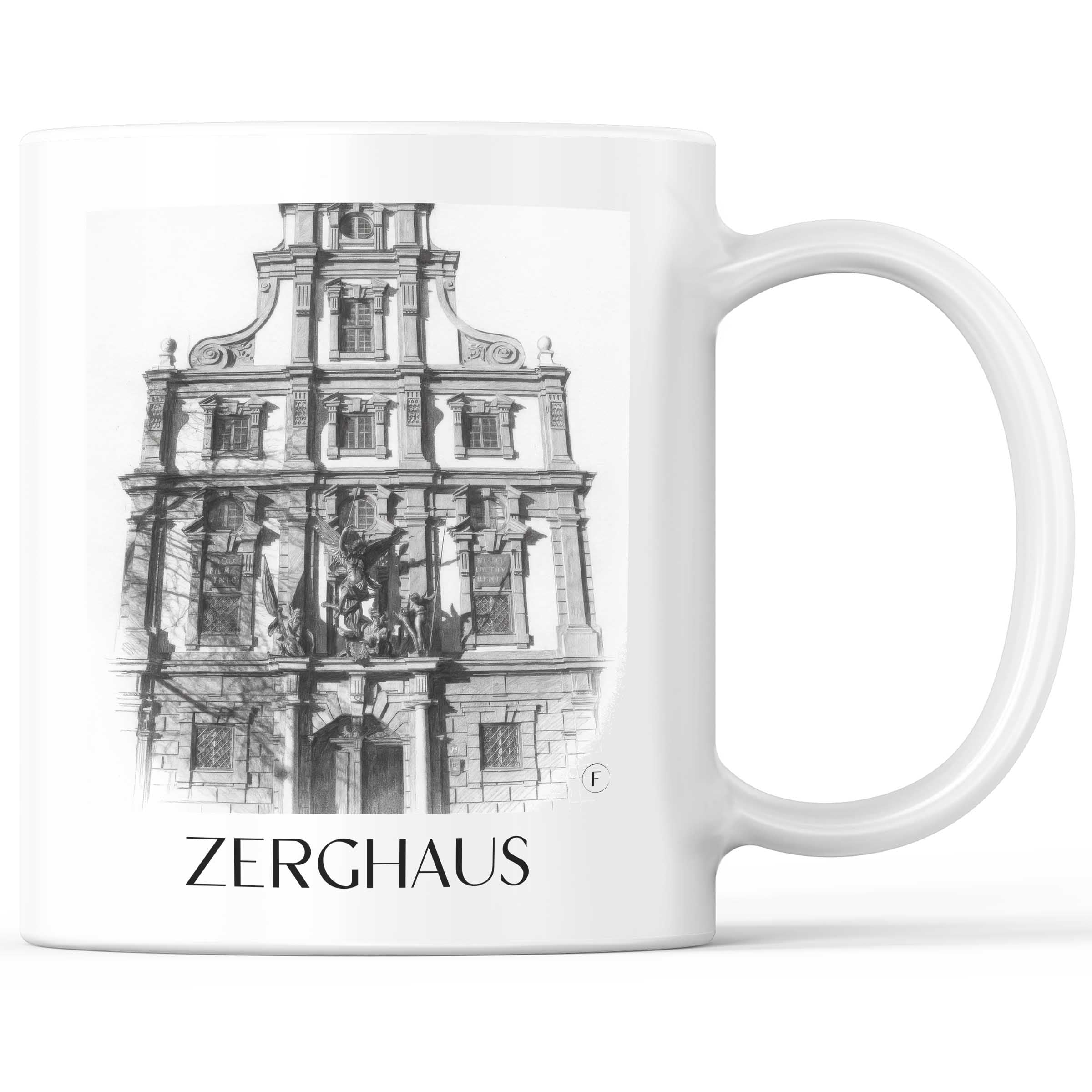 Zerghaus Kaffeebecher - Augsburg - Deutschland Becher - Kaffeetasse im Zeichnung Stil