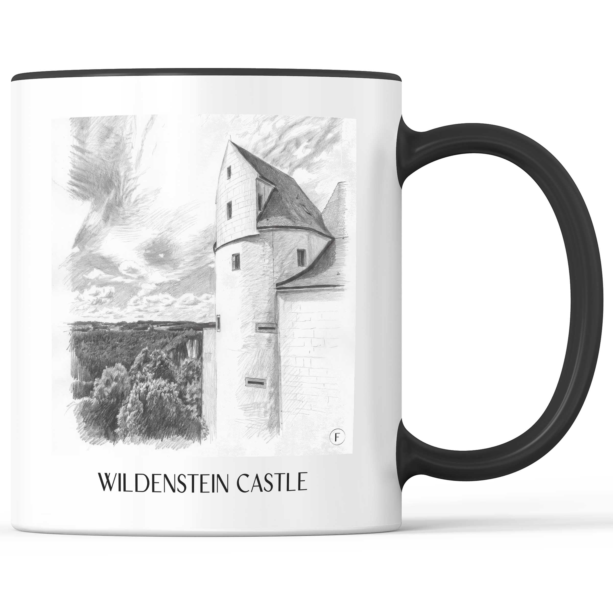 Burg Wildenstein Kaffeebecher - Schwäbische Alb - Deutschland Becher - Kaffeetasse im Zeichnung Stil