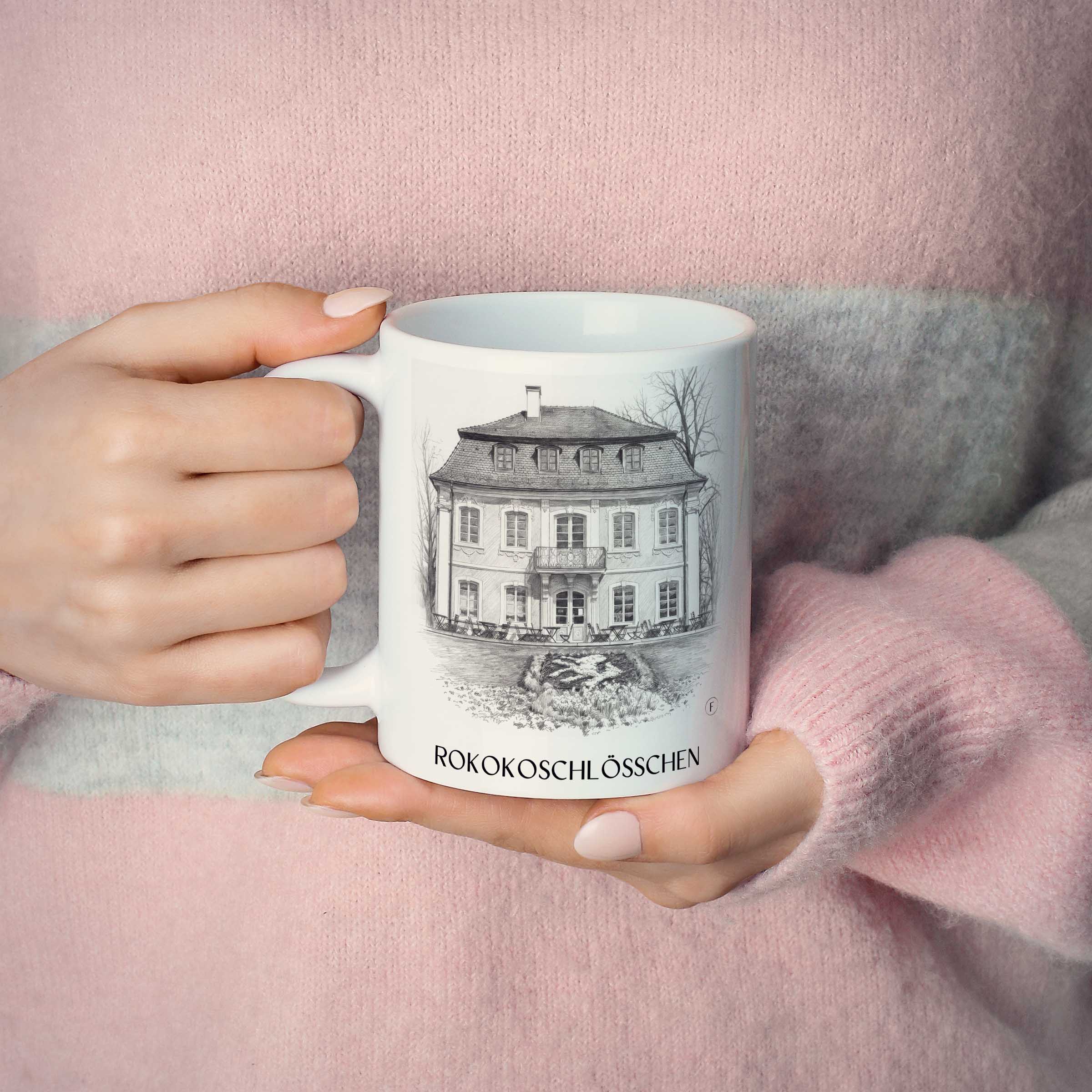 rokokoschlösschen-schwäbisch-gmünd-deutschland-kaffeebecher-bleistift-zeichnung-drawing