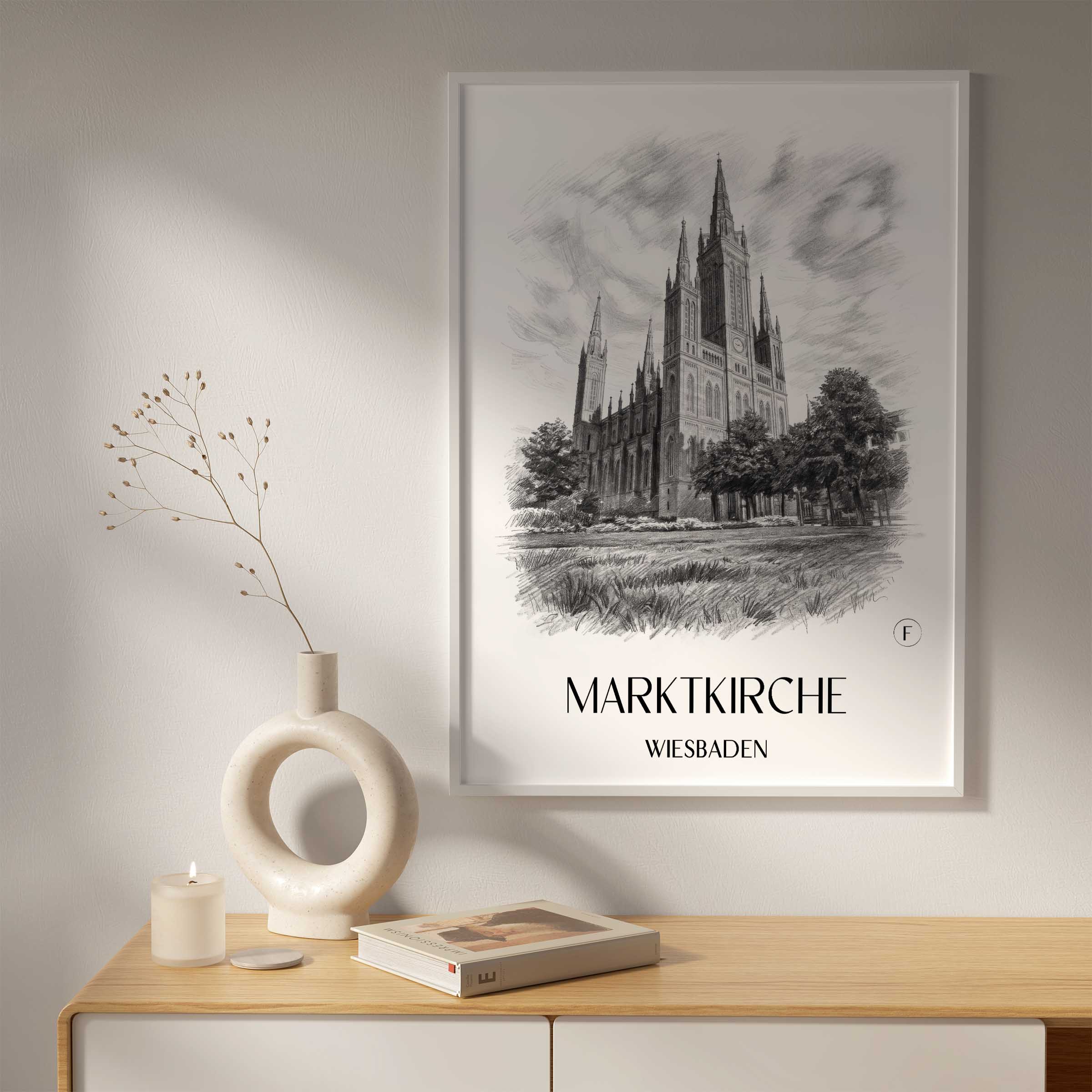 marktkirche-wiesbaden-deutschland-poster-bleistift-zeichnung-drawing