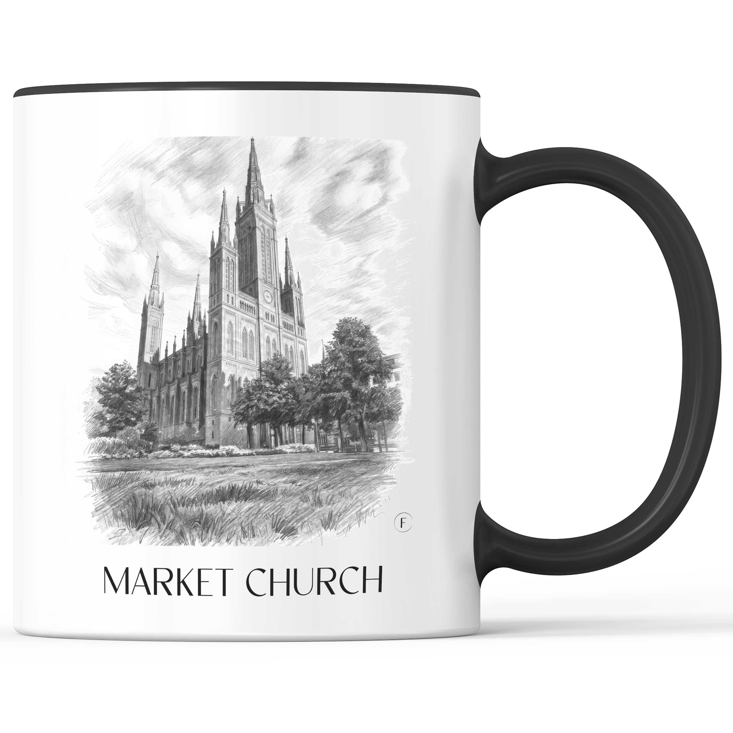 Marktkirche Kaffeebecher - Wiesbaden - Deutschland Becher - Kaffeetasse im Zeichnung Stil