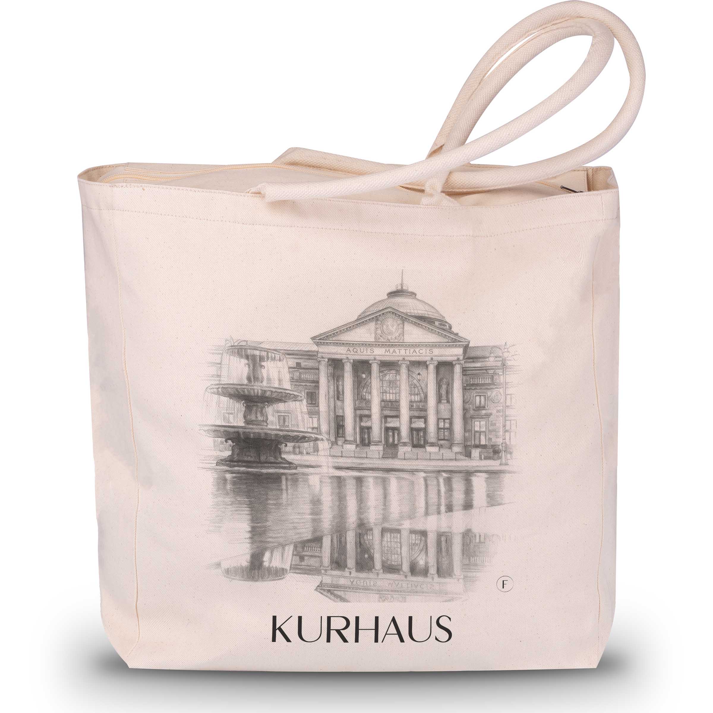 Kurhaus Shopping Tasche - Wiesbaden - Deutschland Tote Bag - Einkaufstasche im Zeichnung Stil