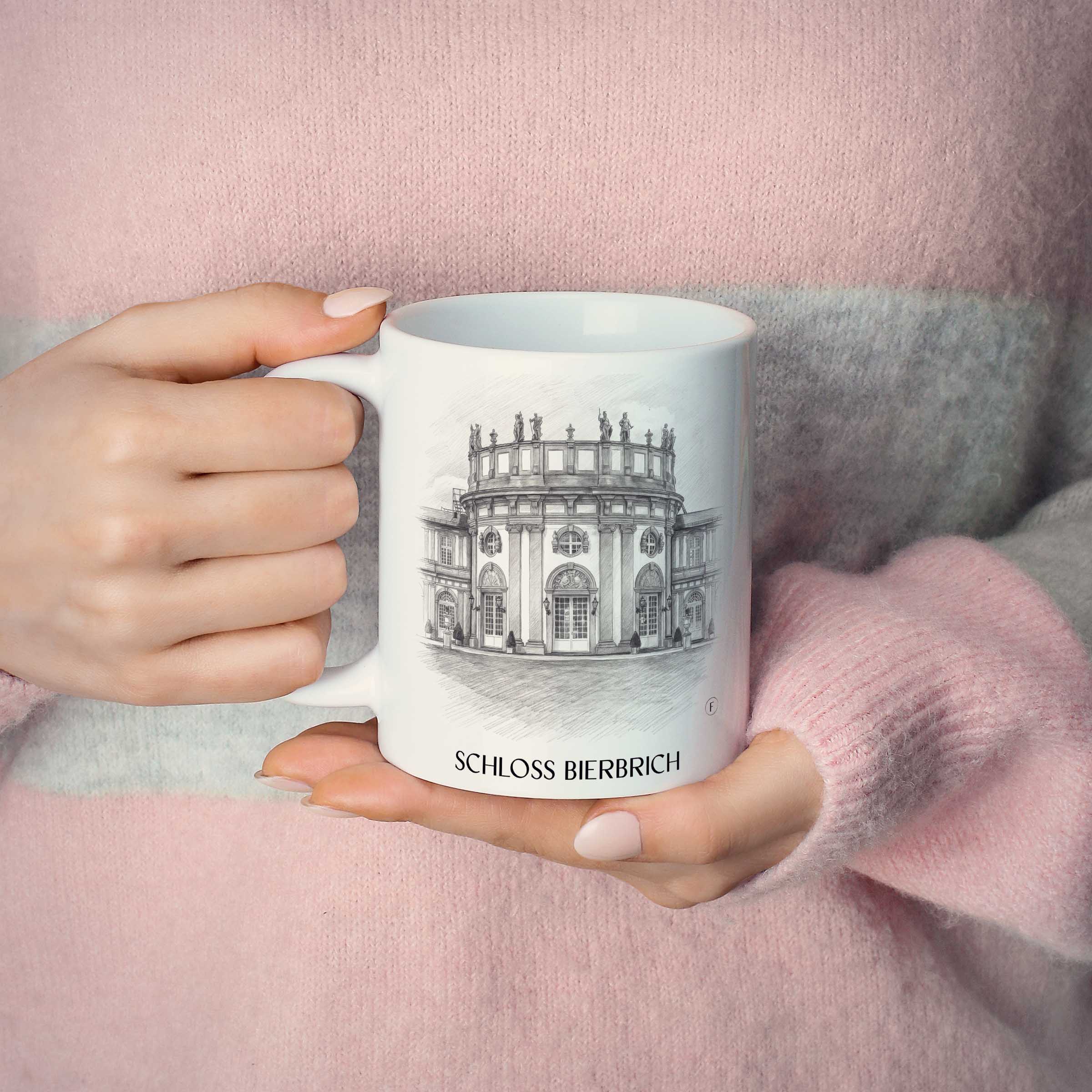 schloss-bierbrich-wiesbaden-deutschland-kaffeebecher-bleistift-zeichnung-drawing