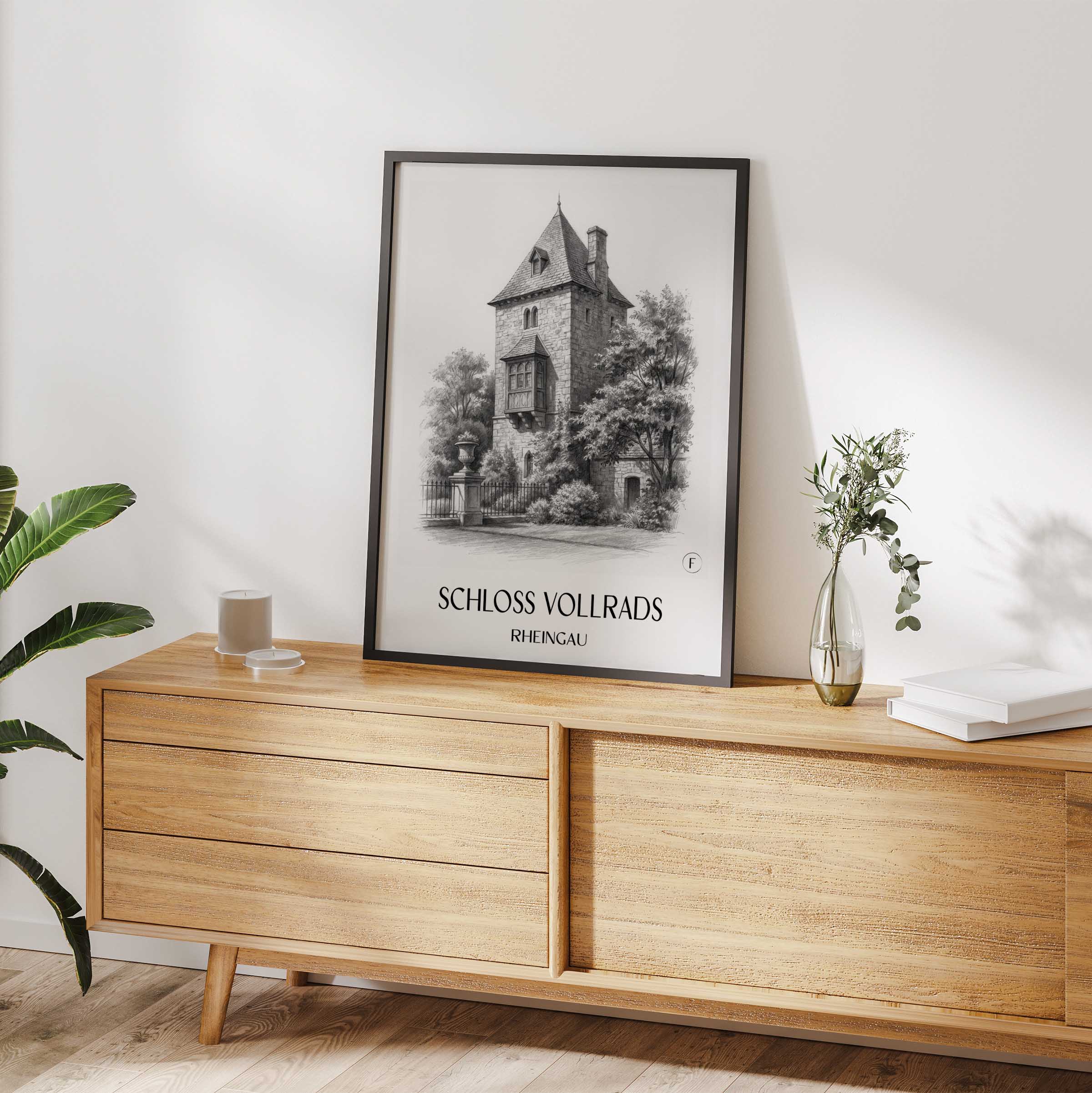 schloss-vollrads-rheingau-deutschland-poster-bleistift-zeichnung-drawing