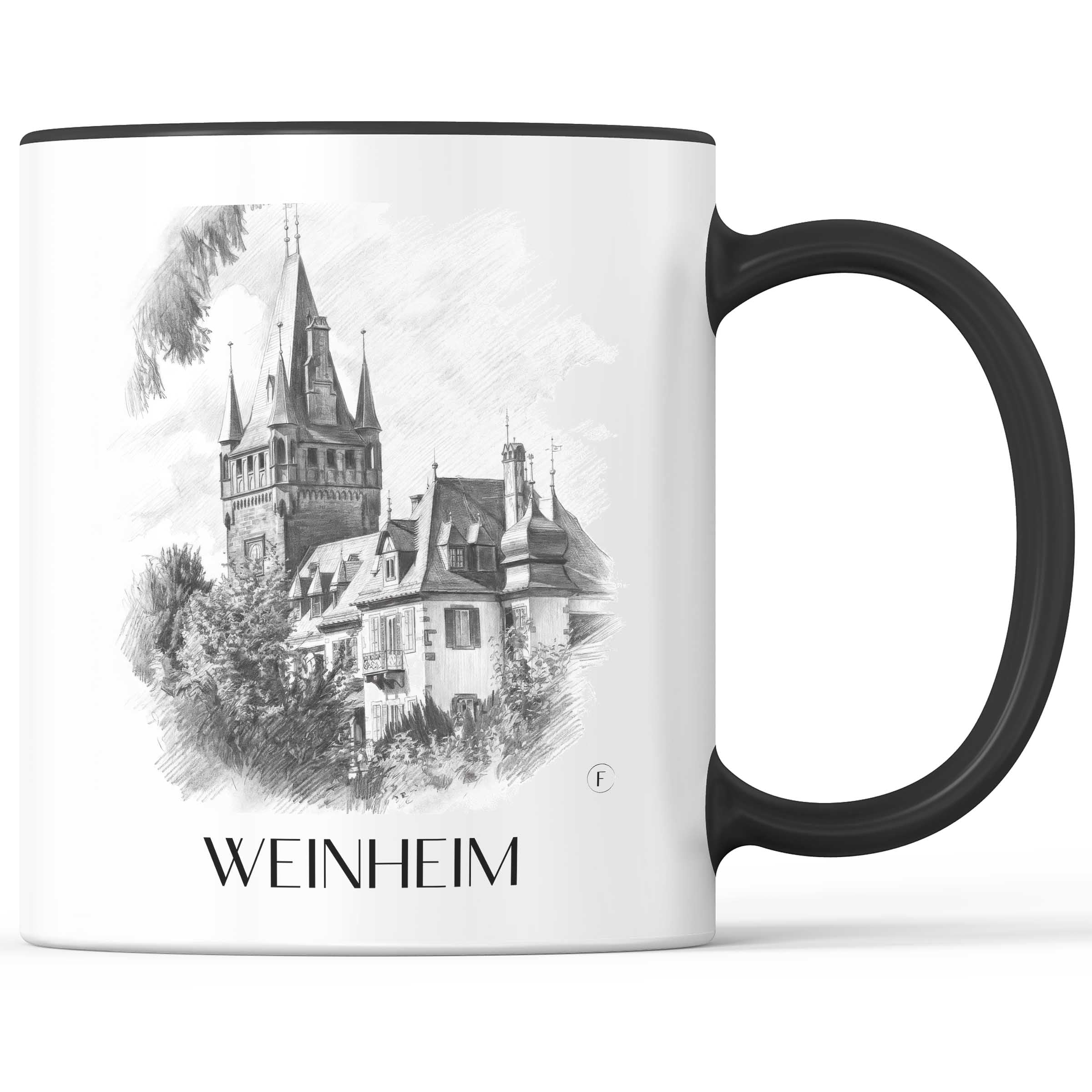 Weinheim Kaffeebecher - Odenwald - Deutschland Becher - Kaffeetasse im Zeichnung Stil