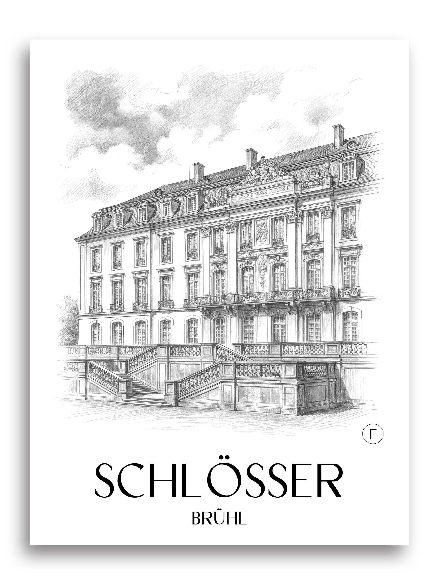 schlösser-brühl-deutschland-poster-bleistift-zeichnung-drawing