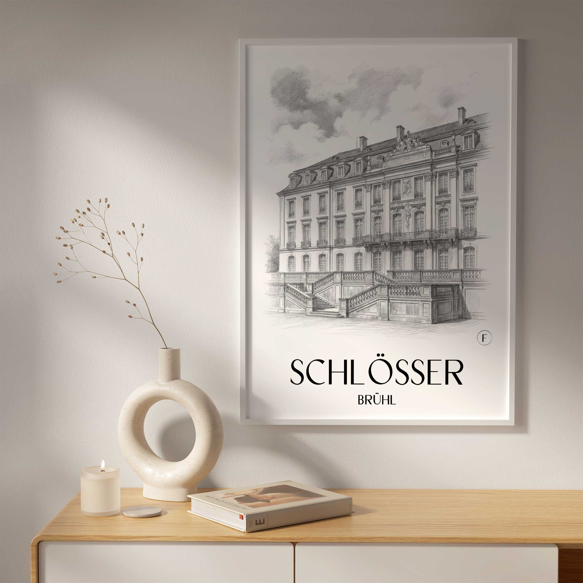 schlösser-brühl-deutschland-poster-bleistift-zeichnung-drawing
