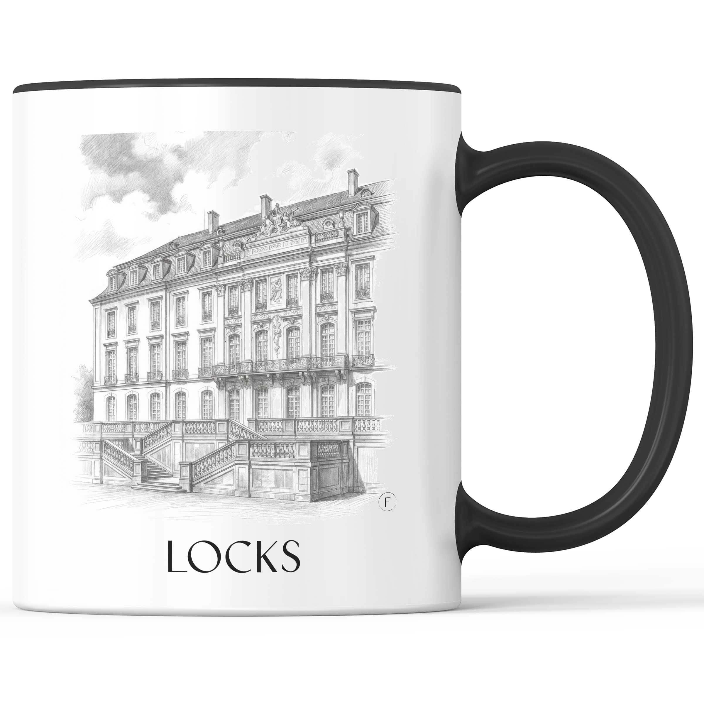 Schlösser Kaffeebecher - Brühl - Deutschland Becher - Kaffeetasse im Zeichnung Stil