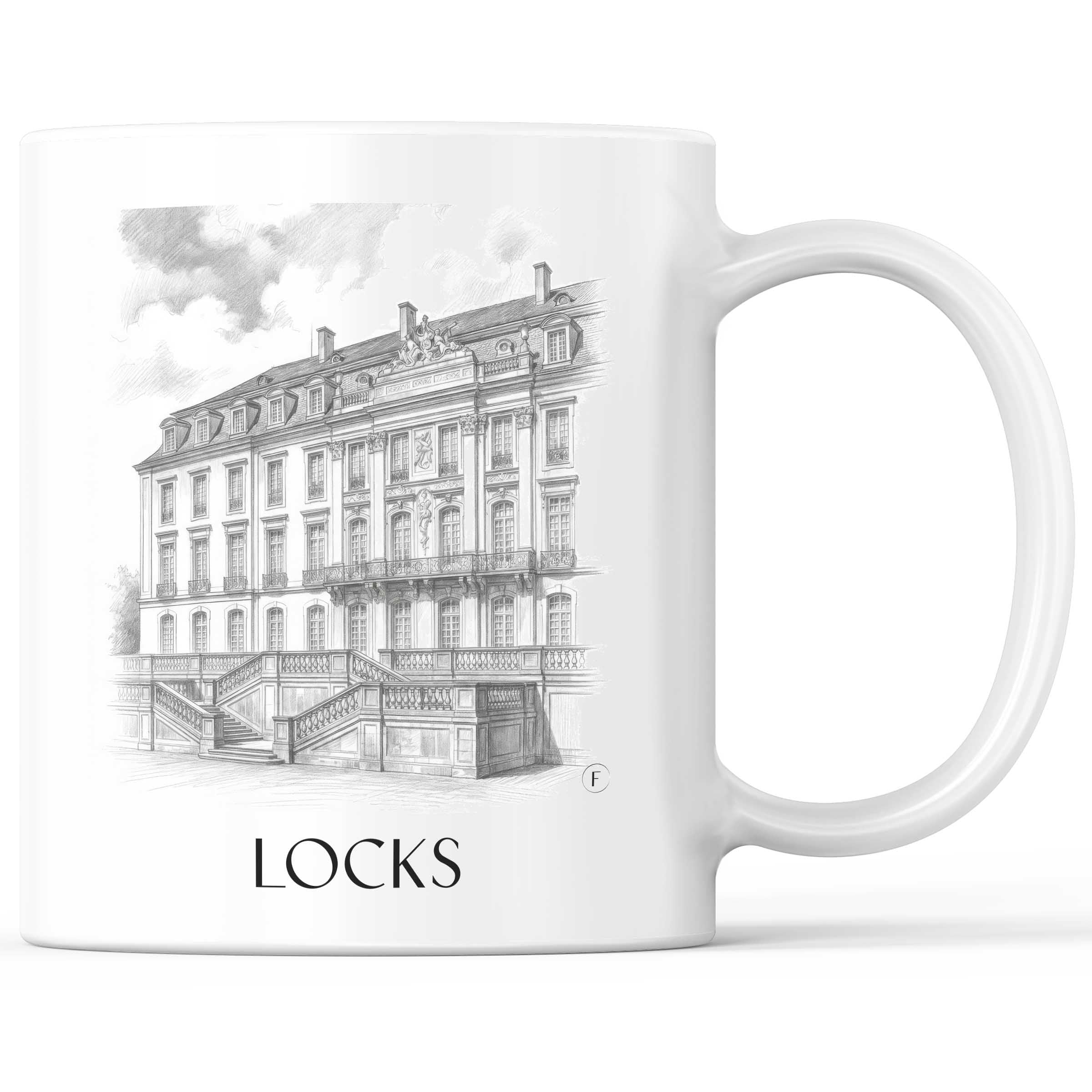 Schlösser Kaffeebecher - Brühl - Deutschland Becher - Kaffeetasse im Zeichnung Stil