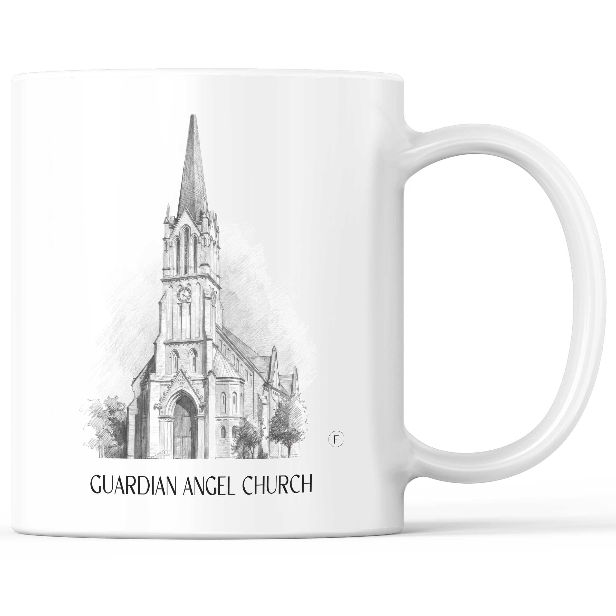 Schutzengelkirche Kaffeebecher - Brühl - Deutschland Becher - Kaffeetasse im Zeichnung Stil