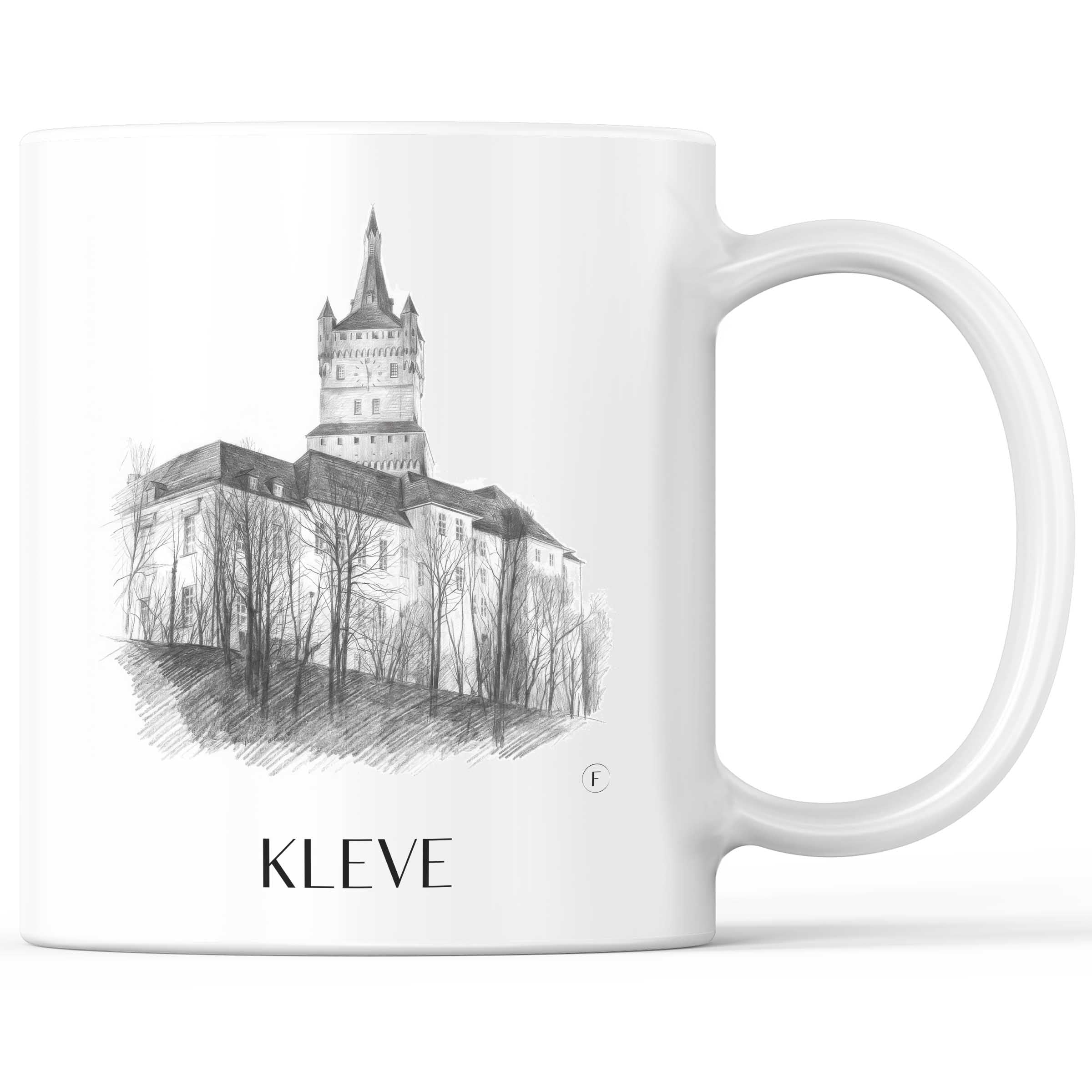 Kleve Kaffeebecher - Niederrhein - Deutschland Becher - Kaffeetasse im Zeichnung Stil