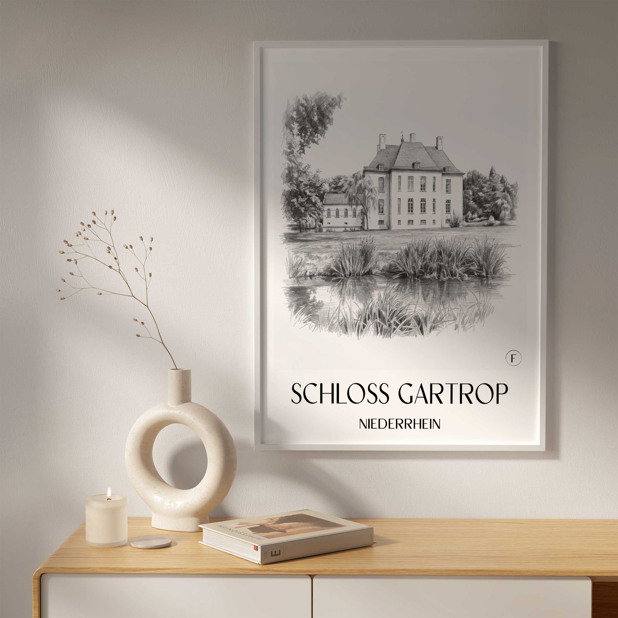schloss-gartrop-niederrhein-deutschland-poster-bleistift-zeichnung-drawing
